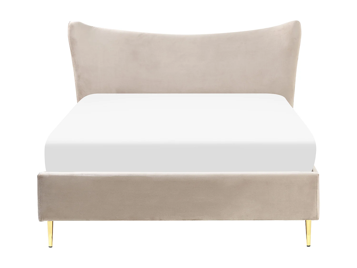 Lit avec sommier Velours CHALEIX 140 x 200 cm Taupe