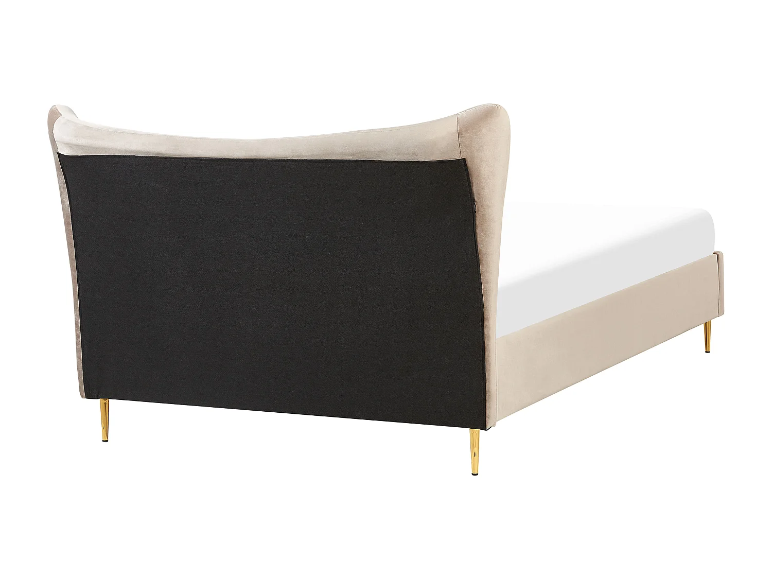 Lit avec sommier Velours CHALEIX 140 x 200 cm Taupe