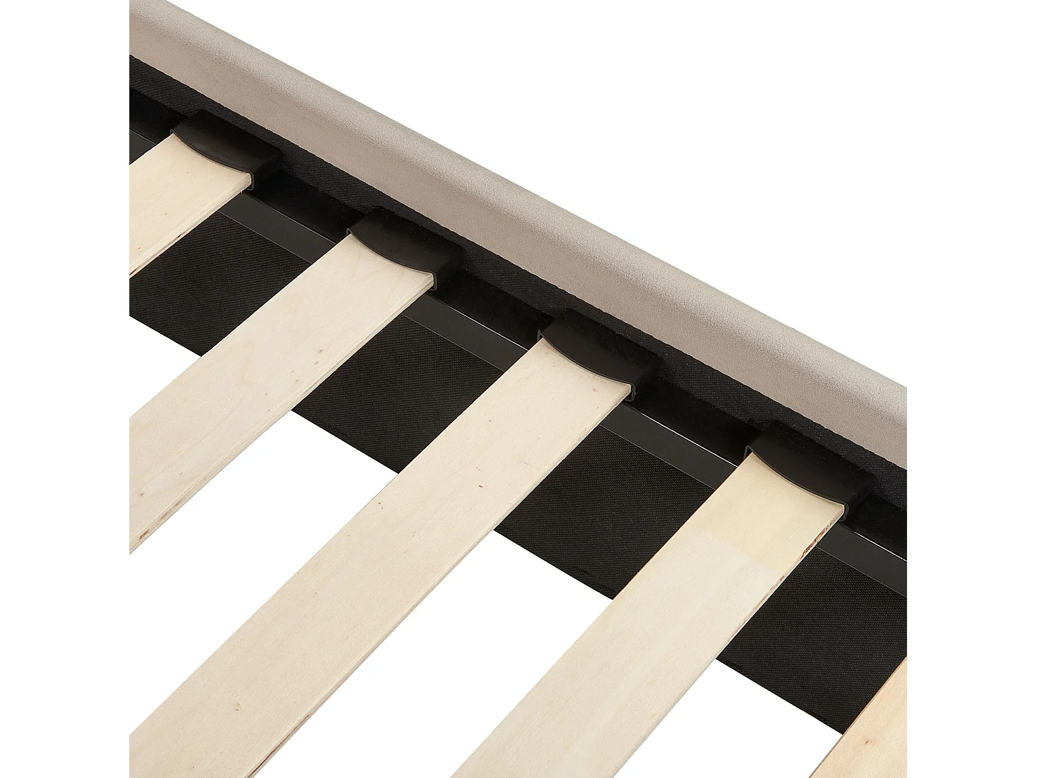 Lit avec sommier Velours CHALEIX 140 x 200 cm Taupe