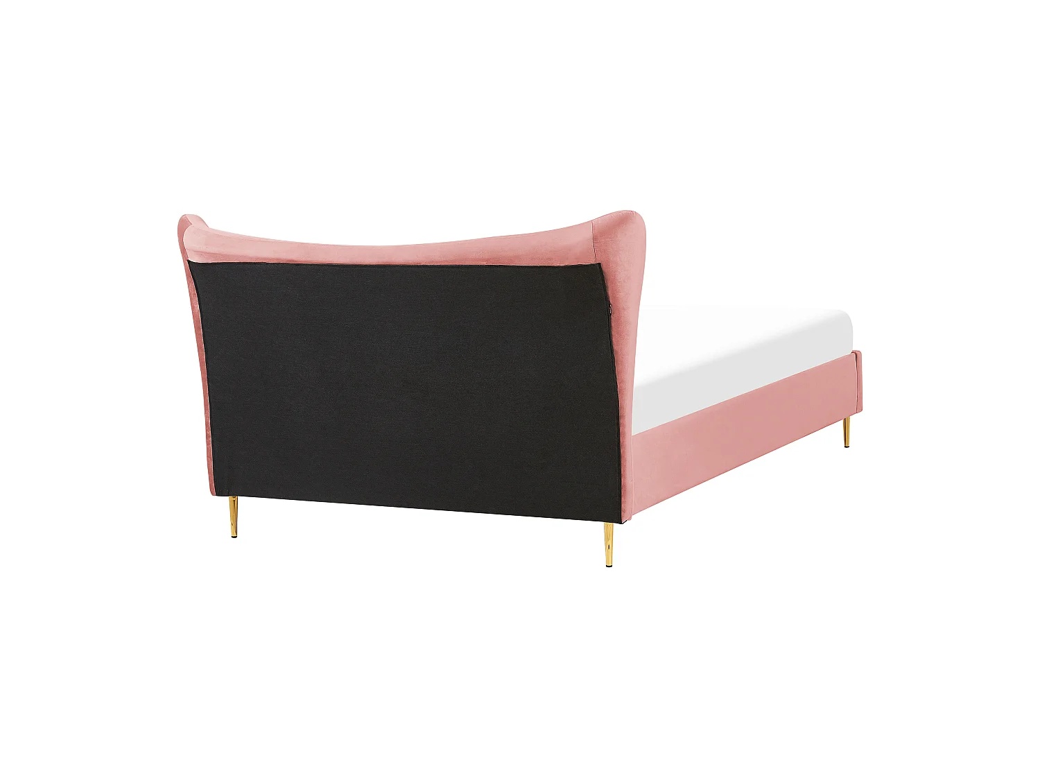 Lit avec sommier Velours CHALEIX 160 x 200 cm Rose pêche