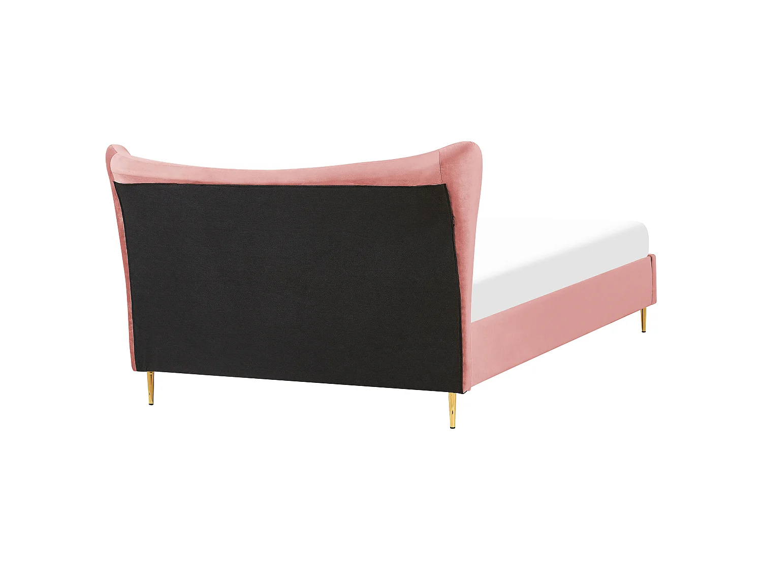 Polsterbett Samt rosa 160 x 200 cm mit goldenen Metallbeinen modern Chaleix