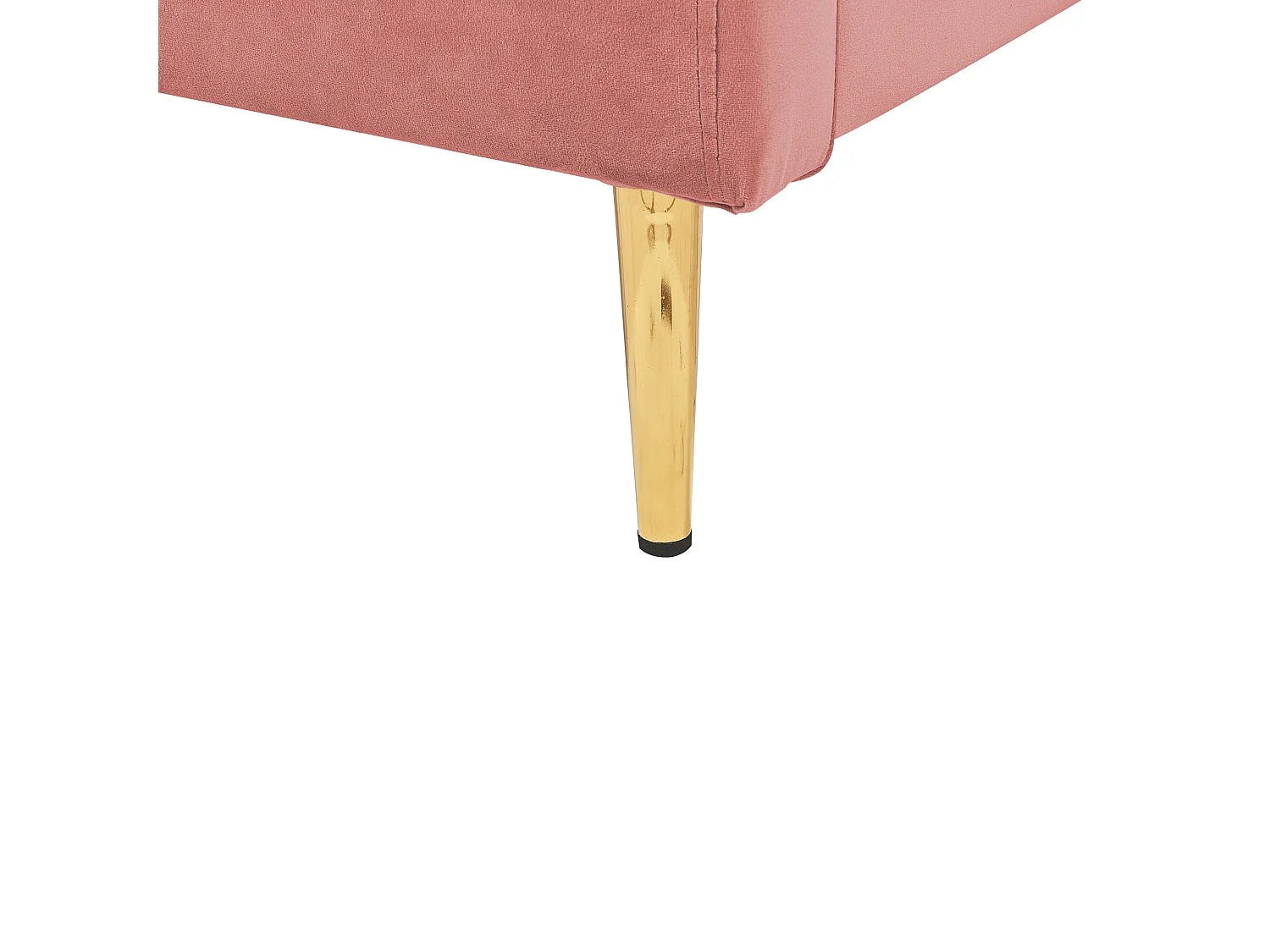 Polsterbett Samt rosa 160 x 200 cm mit goldenen Metallbeinen modern Chaleix