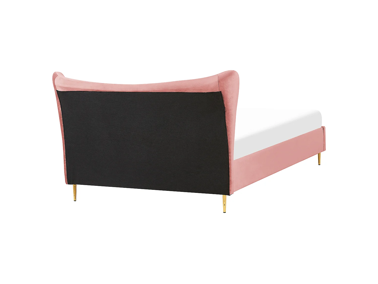 Lit avec sommier Velours CHALEIX 160 x 200 cm Rose pêche
