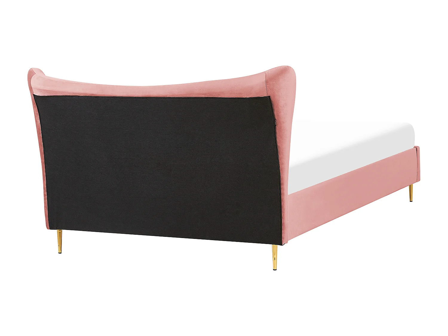 Lit avec sommier Velours CHALEIX 160 x 200 cm Rose pêche