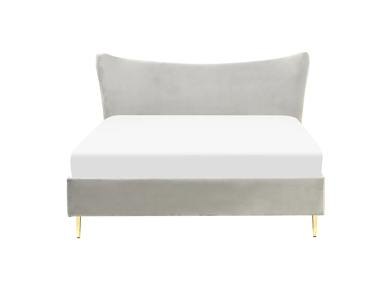 Lit avec sommier Velours CHALEIX 160 x 200 cm Gris clair