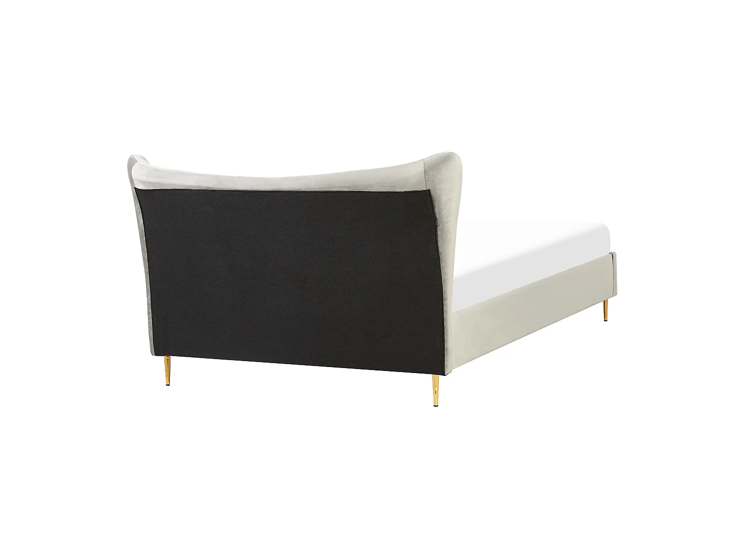 Lit avec sommier Velours CHALEIX 160 x 200 cm Gris clair