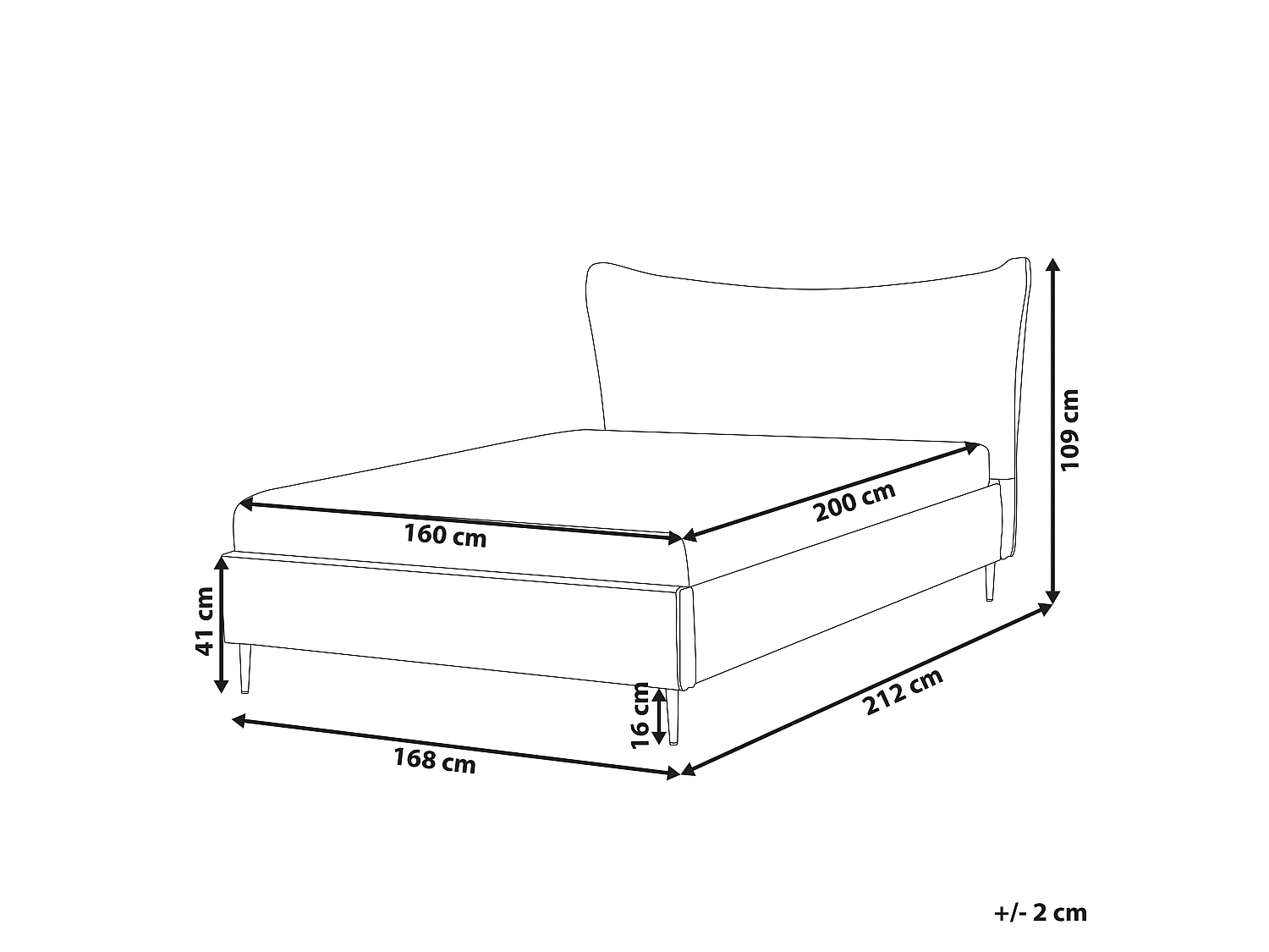 Lit avec sommier Velours CHALEIX 160 x 200 cm Gris clair