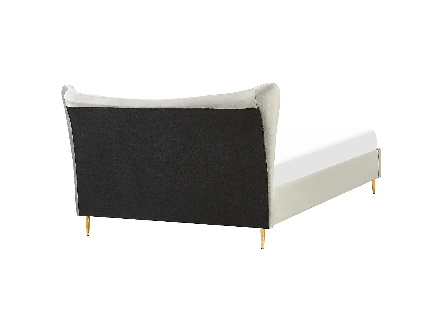 Lit avec sommier Velours CHALEIX 160 x 200 cm Gris clair