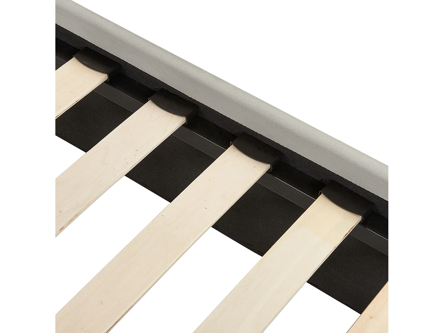 Lit avec sommier Velours CHALEIX 160 x 200 cm Gris clair