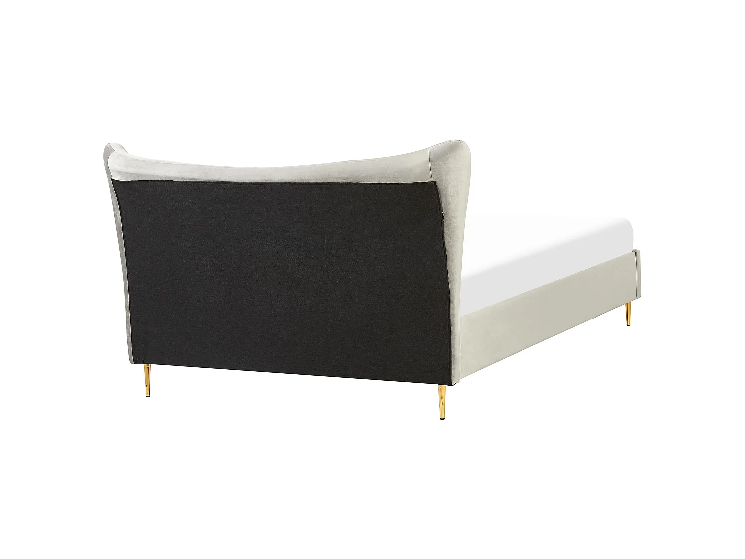 Lit avec sommier Velours CHALEIX 160 x 200 cm Gris clair