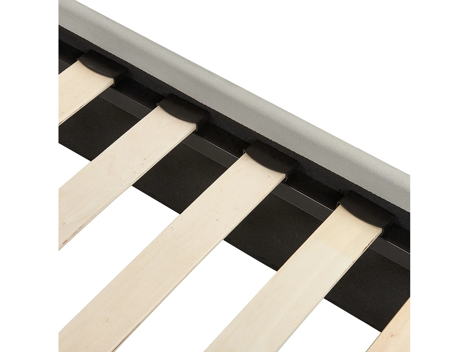 Lit avec sommier Velours CHALEIX 160 x 200 cm Gris clair