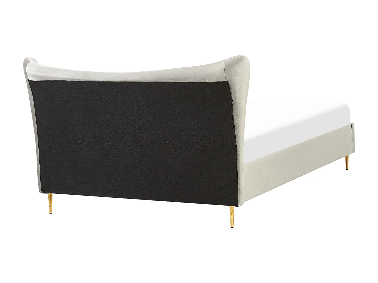 Lit avec sommier Velours CHALEIX 160 x 200 cm Gris clair