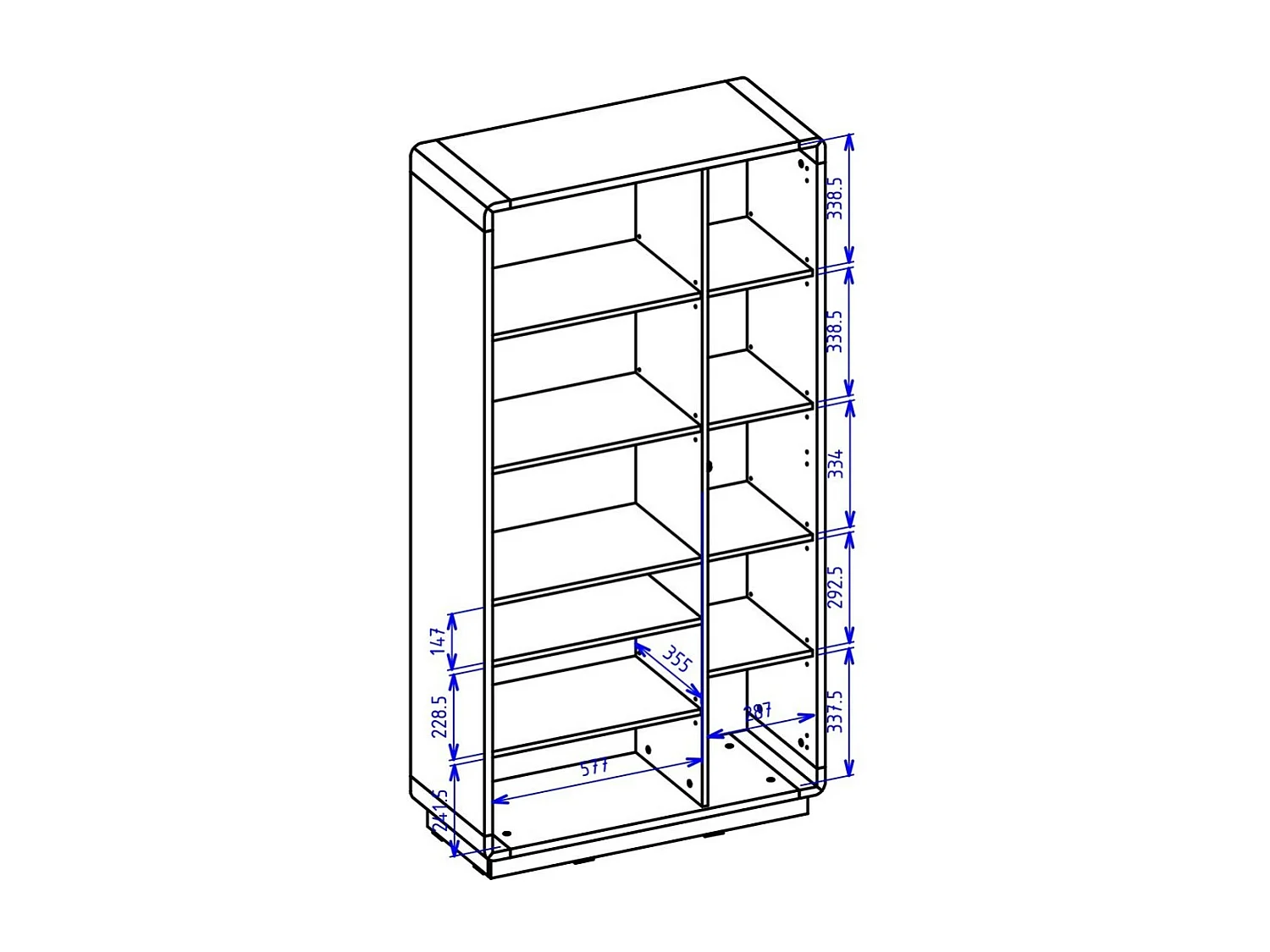 Armoire design avec niche éclairée collection VILLA. Couleur chêne et noir.