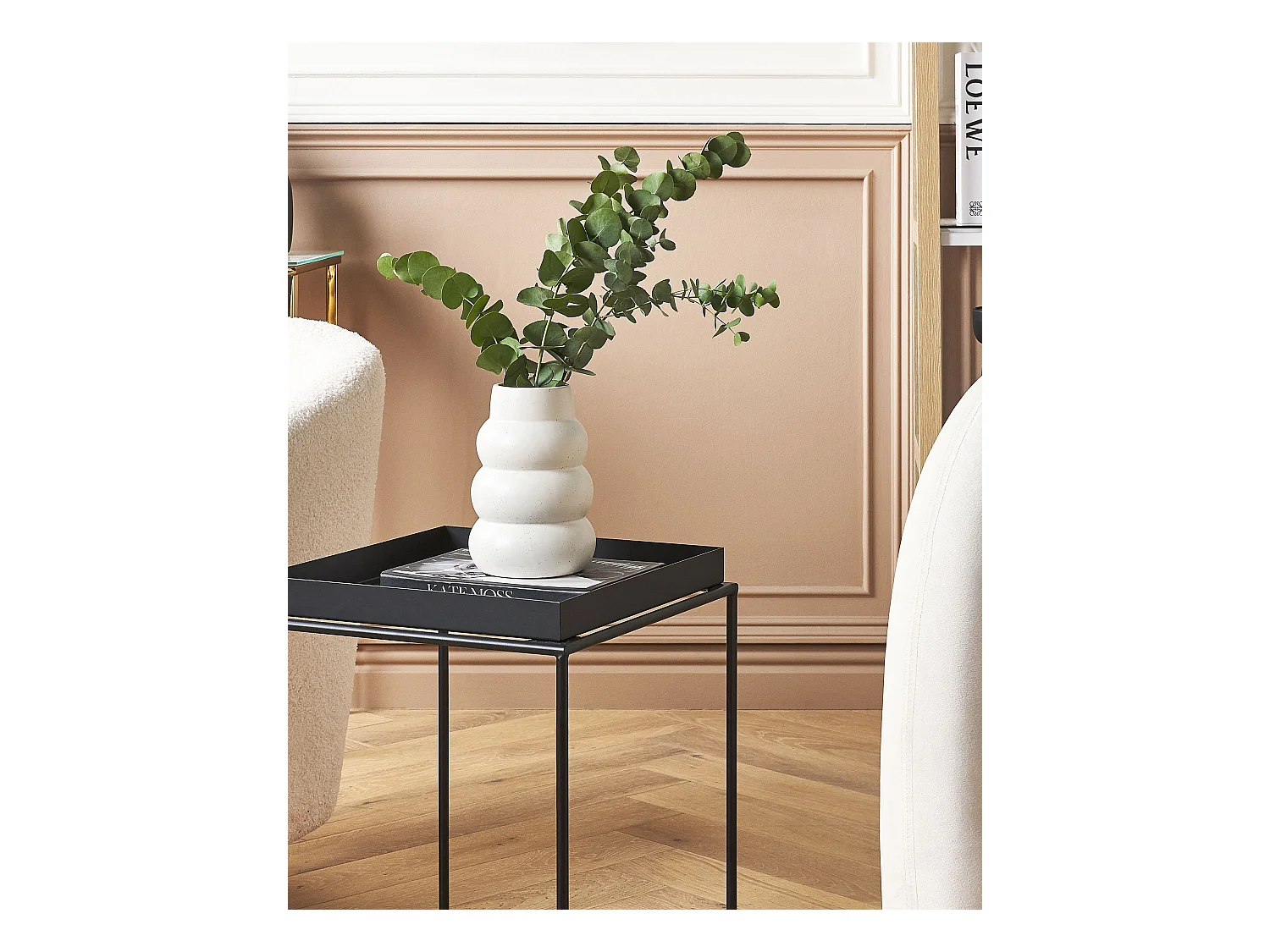 Jarro de flores PIREAS Grés 22 cm Branco