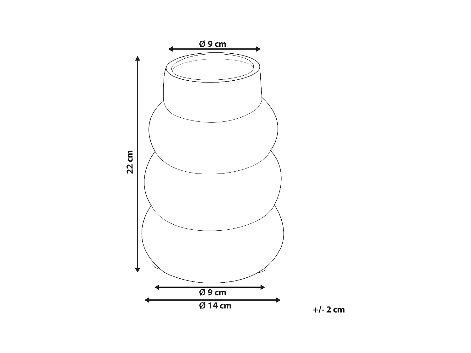 Vase Steinzeug 22 cm weiß minimalistisches dekoratives Wohnaccessoire Pireas