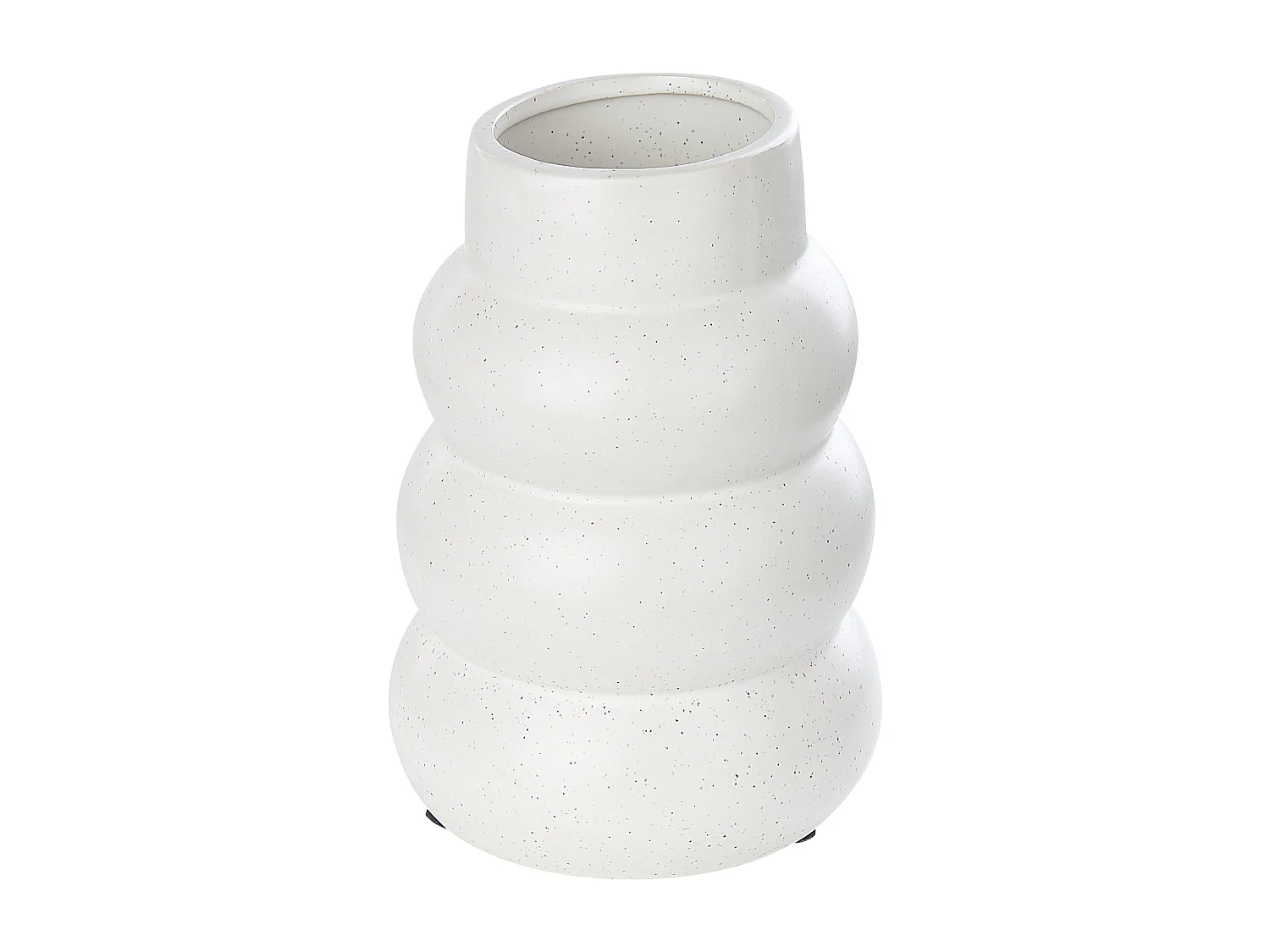 Vase Steinzeug 22 cm weiß minimalistisches dekoratives Wohnaccessoire Pireas