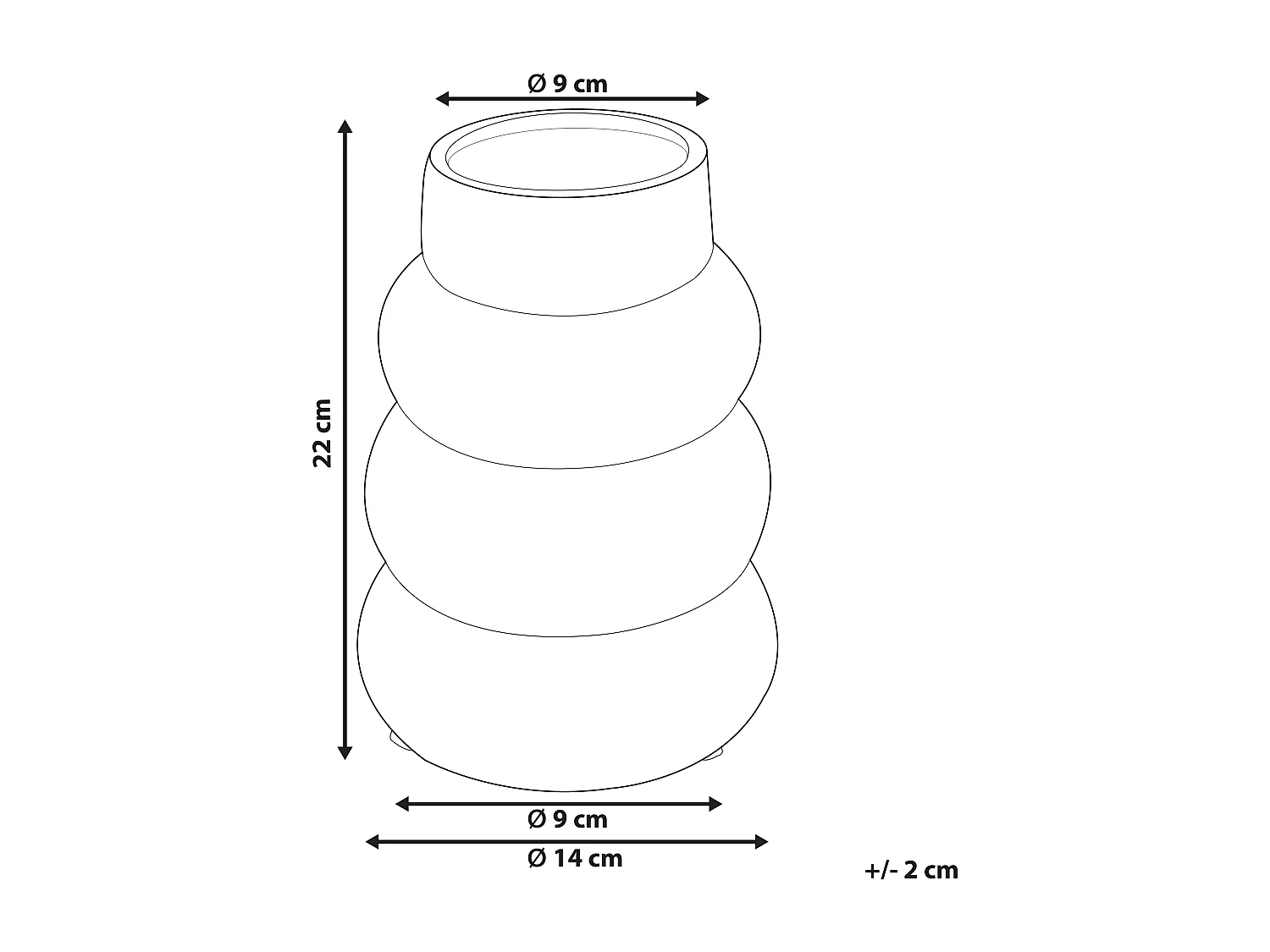 Vase à fleurs PIREAS Grès 22 cm Blanc