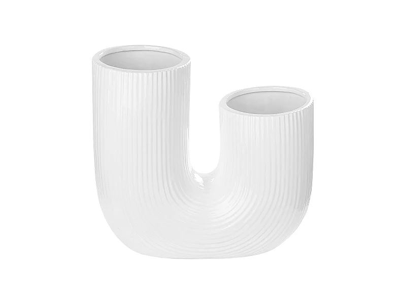 Blumenvase MITILINI Steinzeug 23 cm Weiss