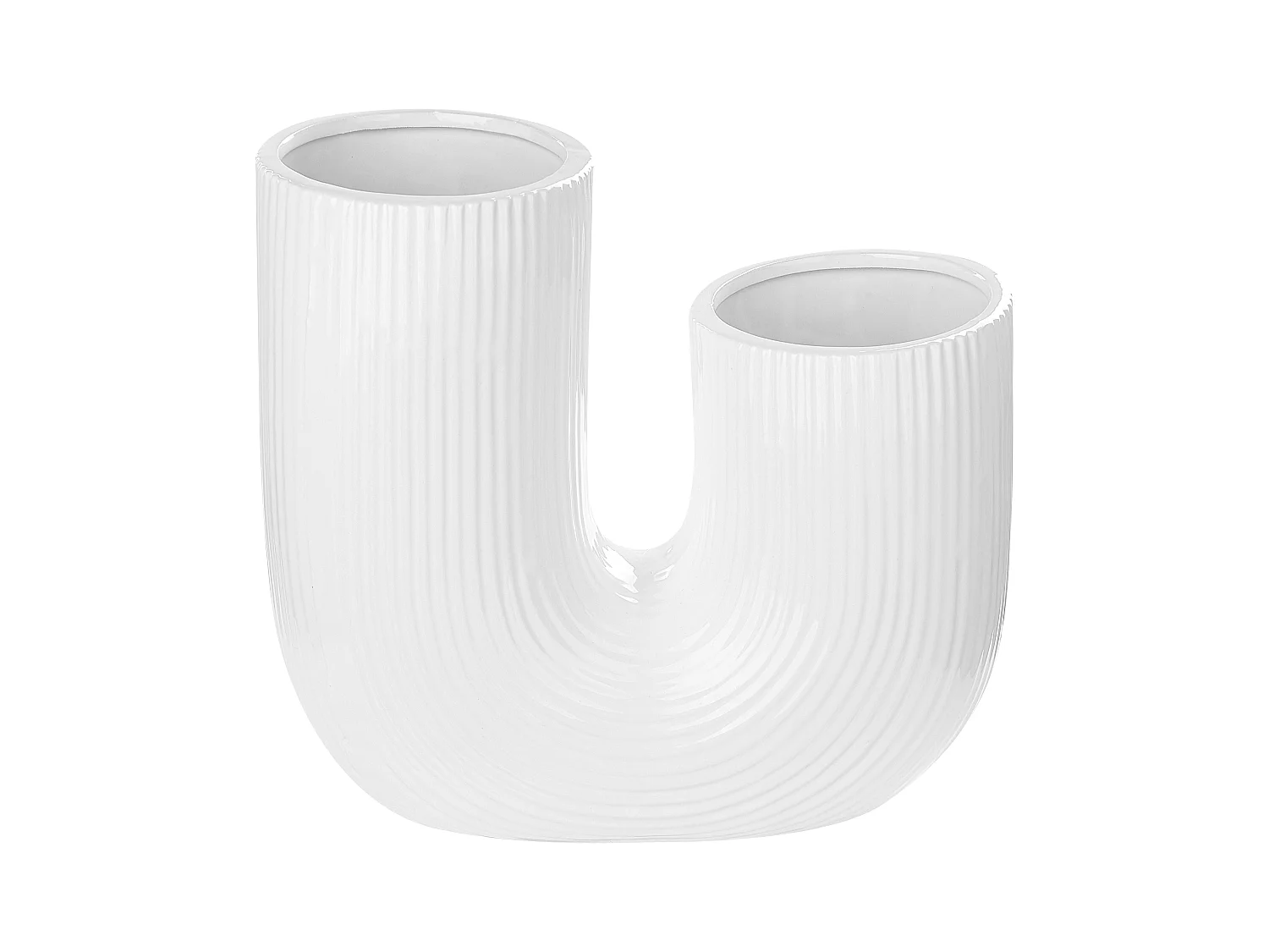 Blumenvase MITILINI Steinzeug 23 cm Weiss