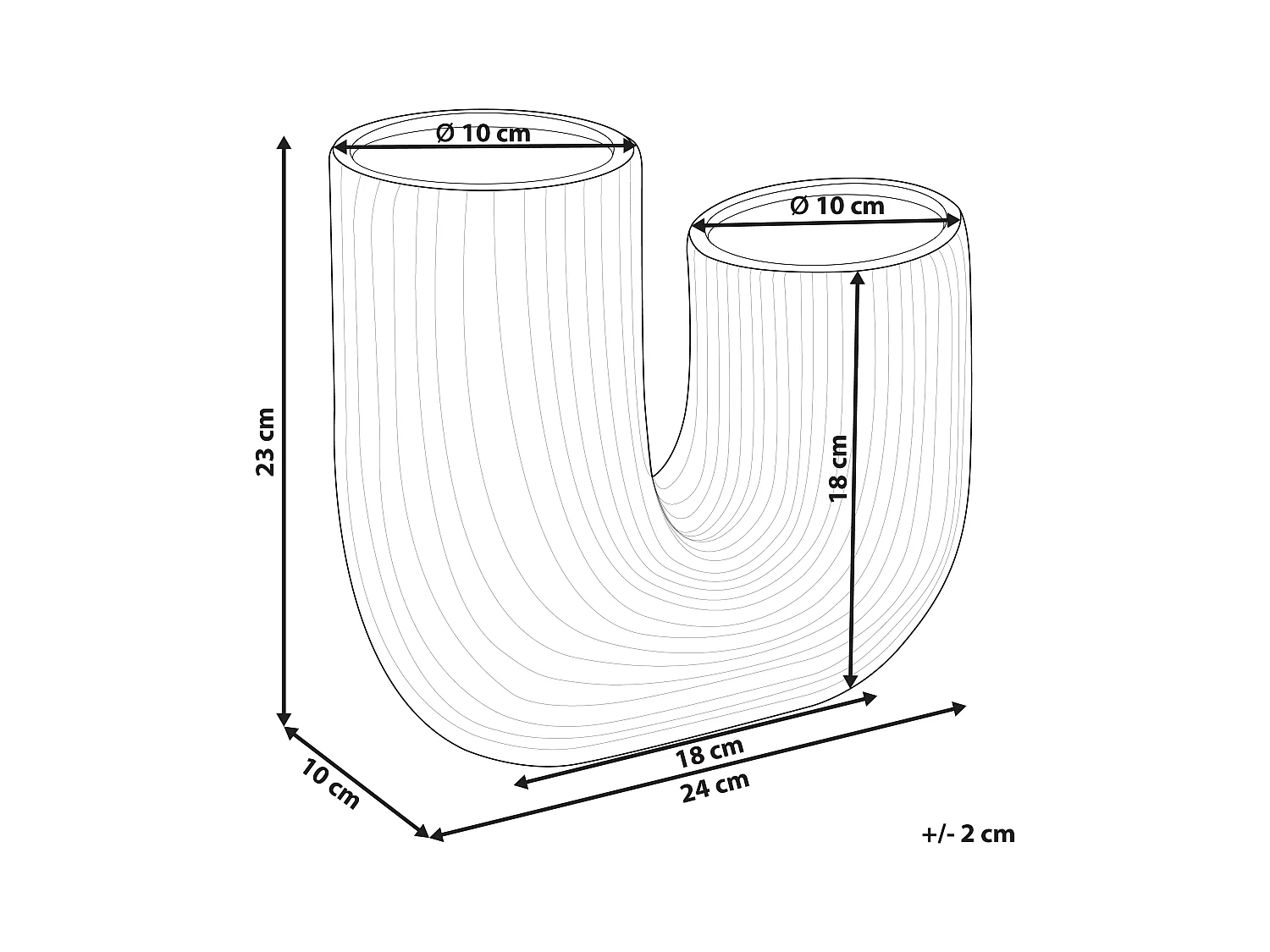 Blumenvase MITILINI Steinzeug 23 cm Weiss