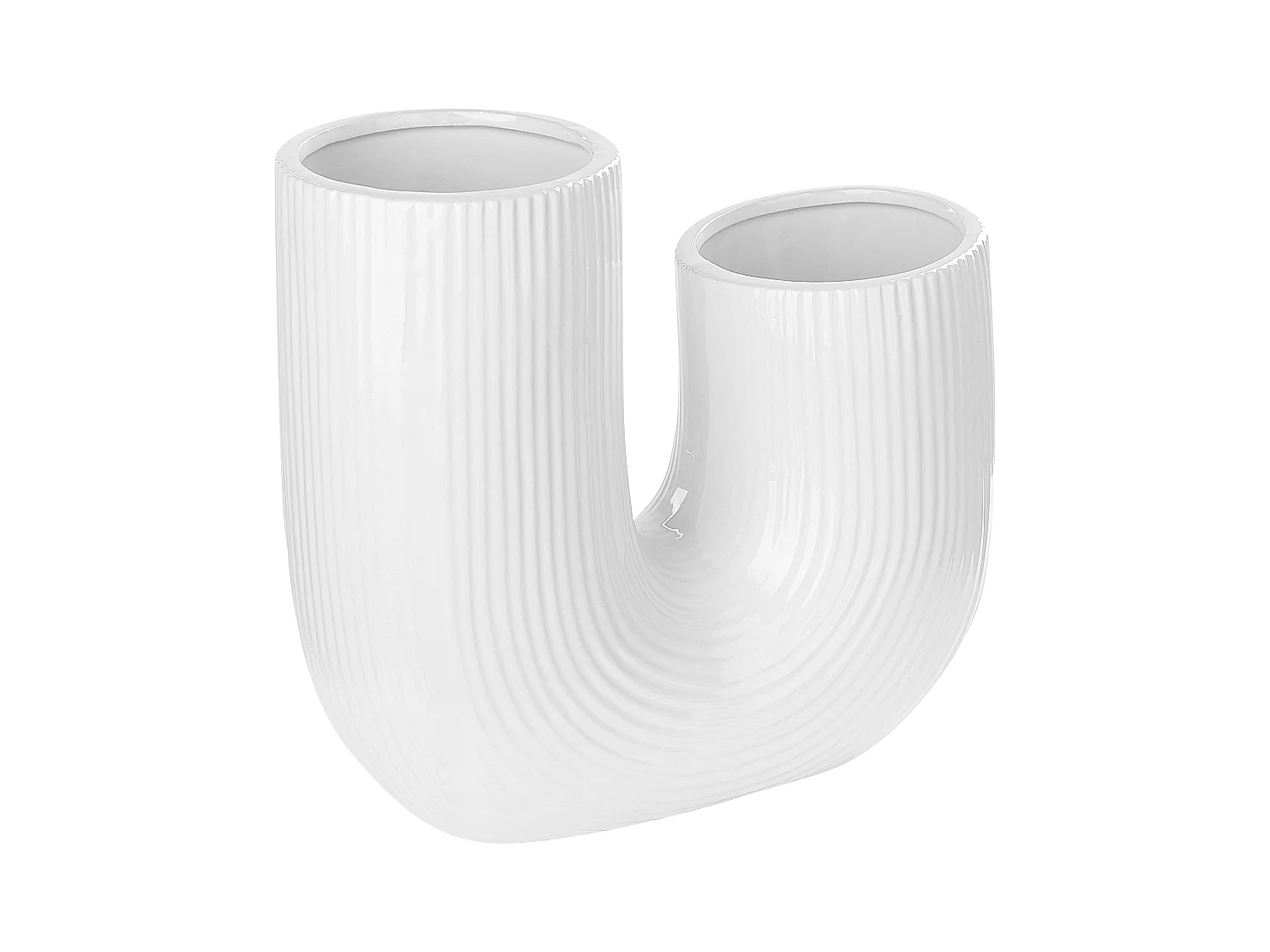 Blumenvase MITILINI Steinzeug 23 cm Weiss