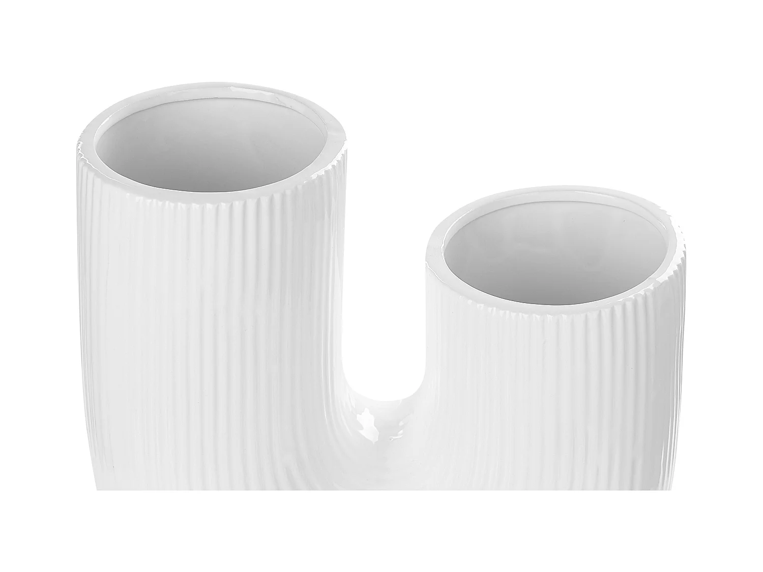 Blumenvase MITILINI Steinzeug 23 cm Weiss