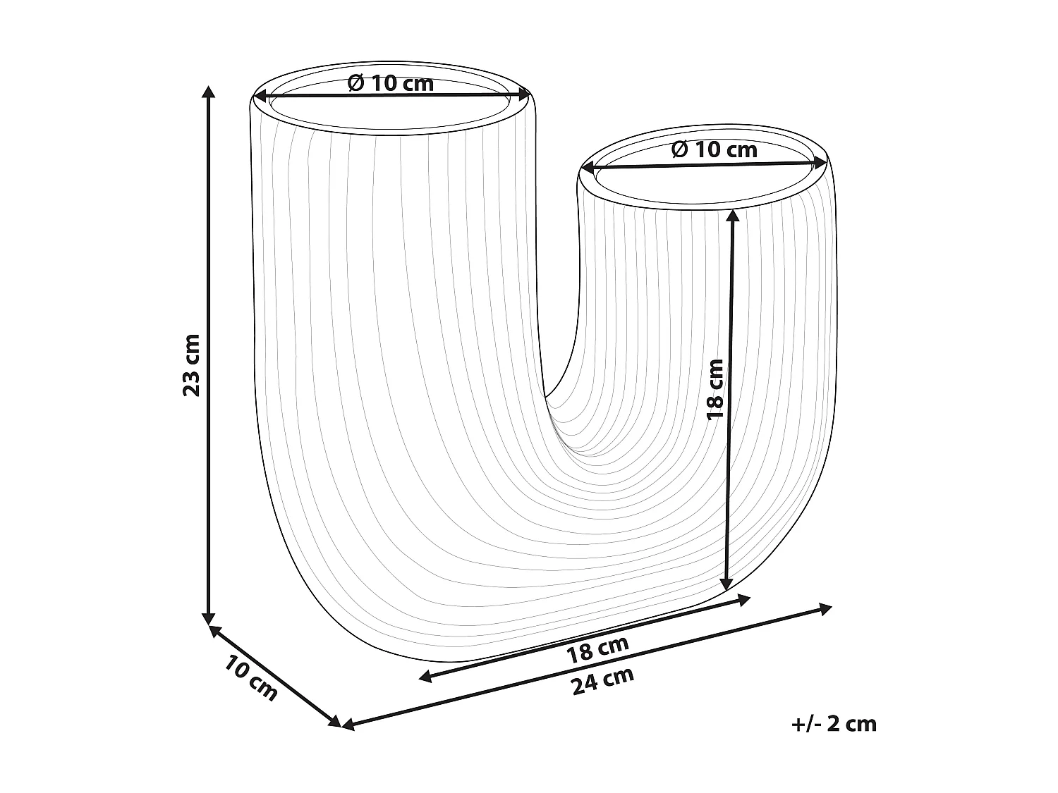 Vase à fleurs MITILINI Grès 23 cm Blanc