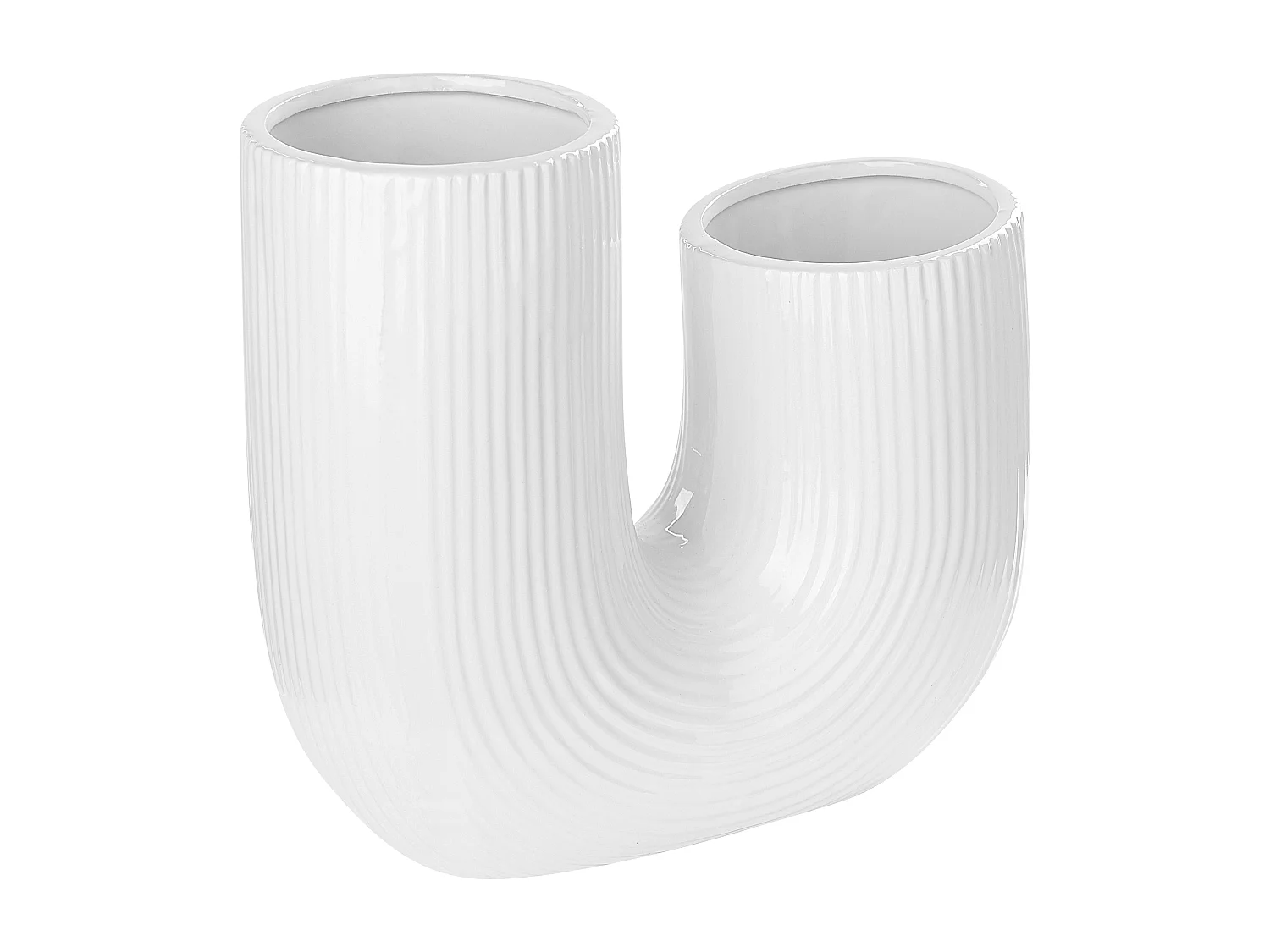 Jarrón para flores MITILINI Gres 23 cm Blanco