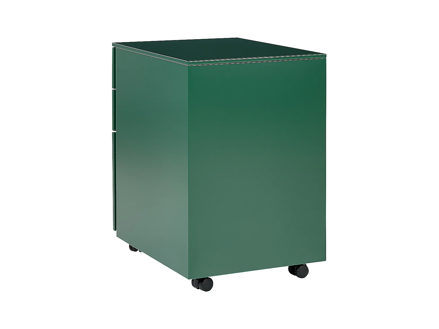 Aktenschrank aus Stahl grün auf Rollen mit 3 Schubladen Cami