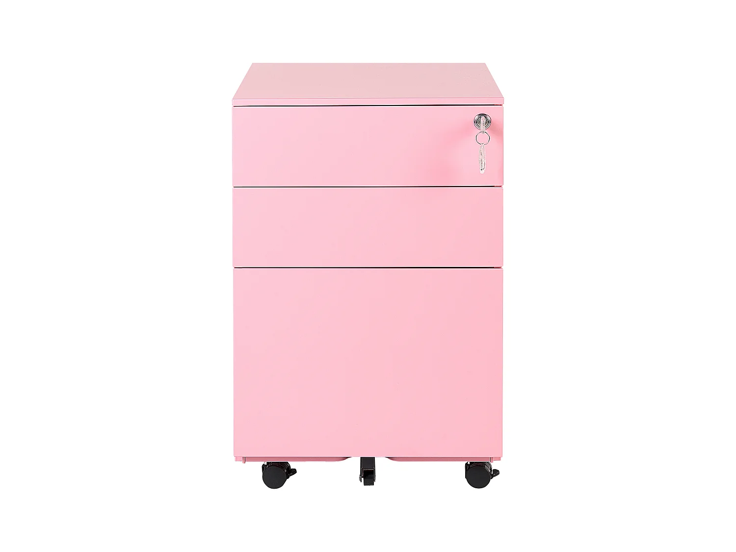 Aktenschrank aus Stahl rosa auf Rollen mit 3 Schubladen Cami