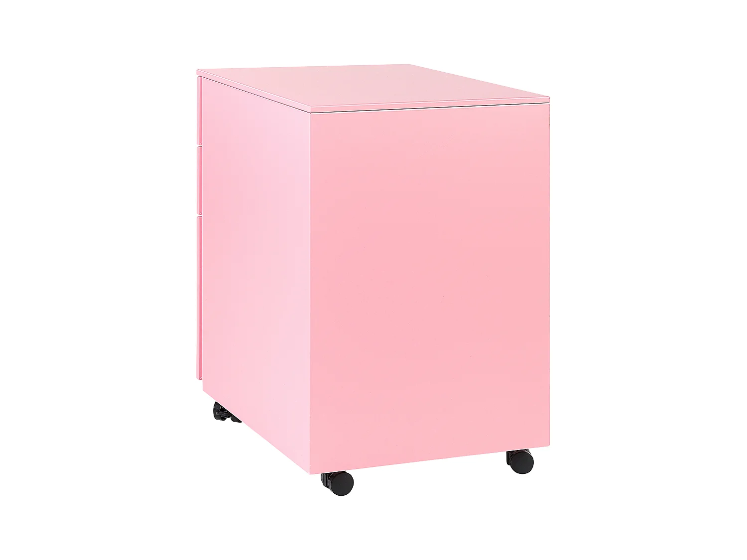 Aktenschrank aus Stahl rosa auf Rollen mit 3 Schubladen Cami