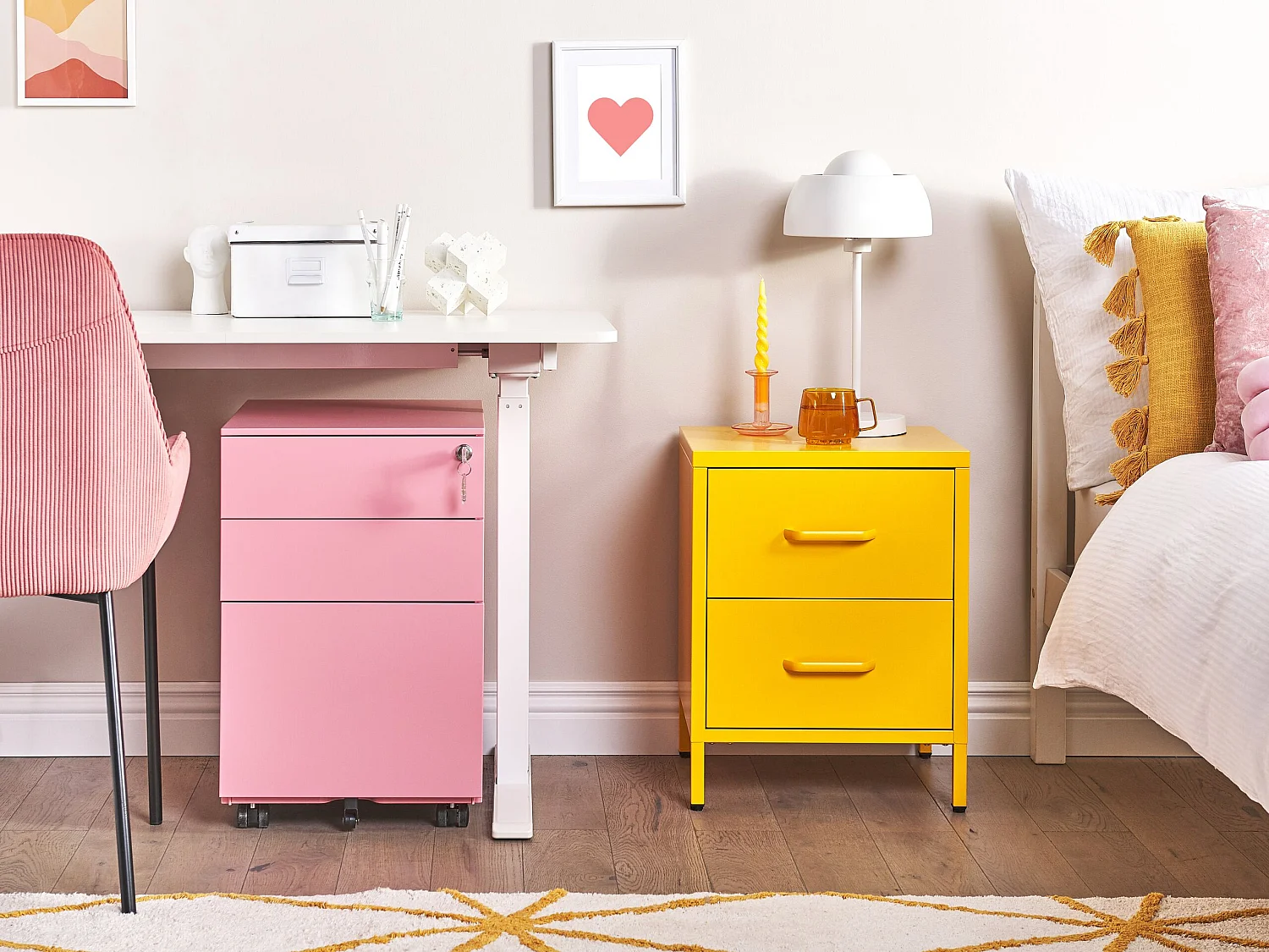 Arrumação de escritório CAMI Metal Rosa