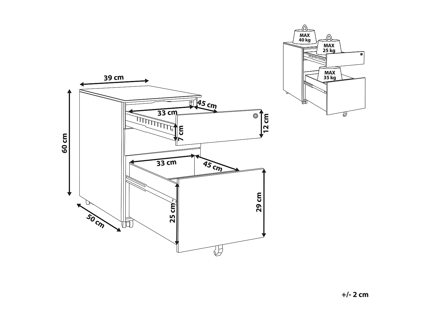 Meuble de rangement CAMI Métal Rose