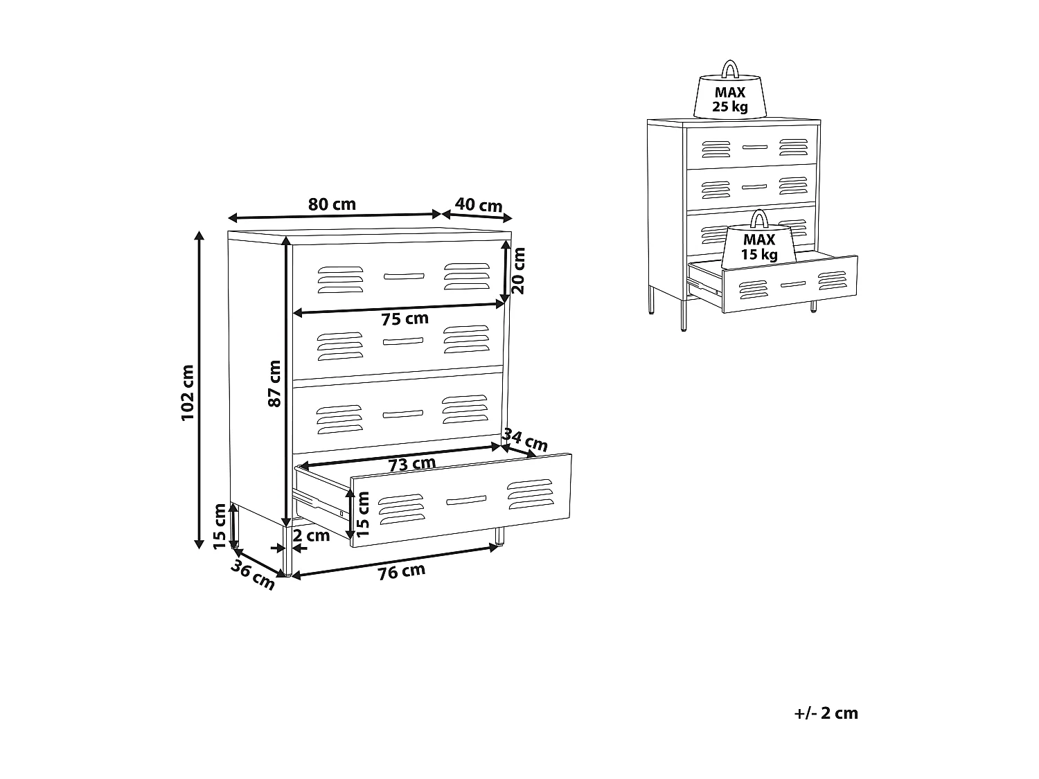 Cómoda ENAGO Metal Branco