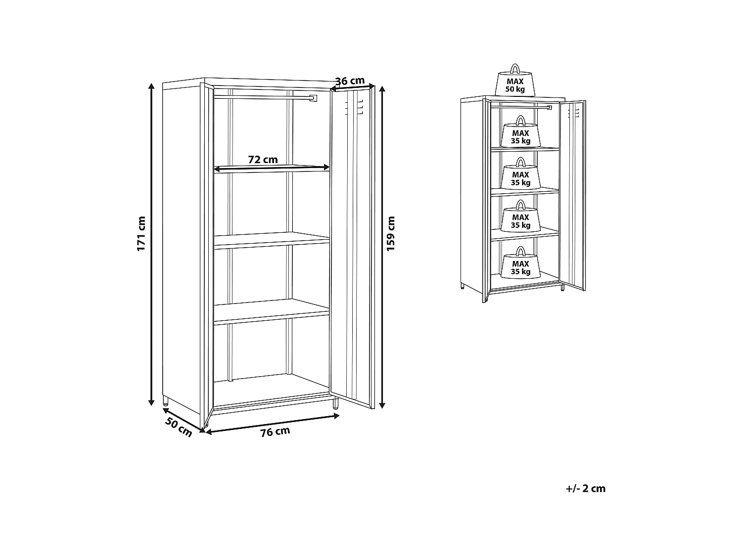 Meuble de rangement VARNA Métal Noir
