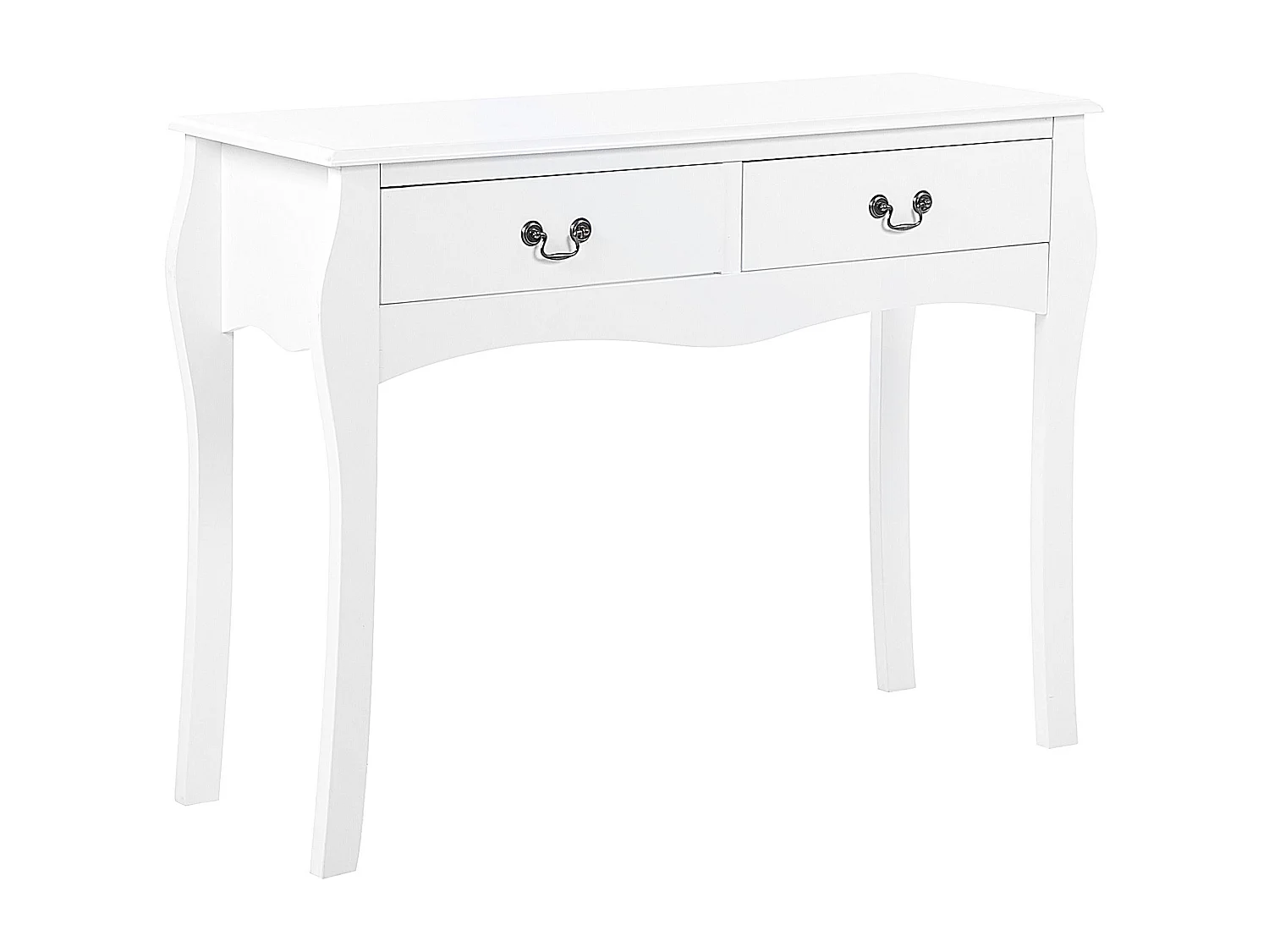 Konsolentisch weiß 100x75x35 cm 2 Schubladen edel rustikal Landhausstil Klawock