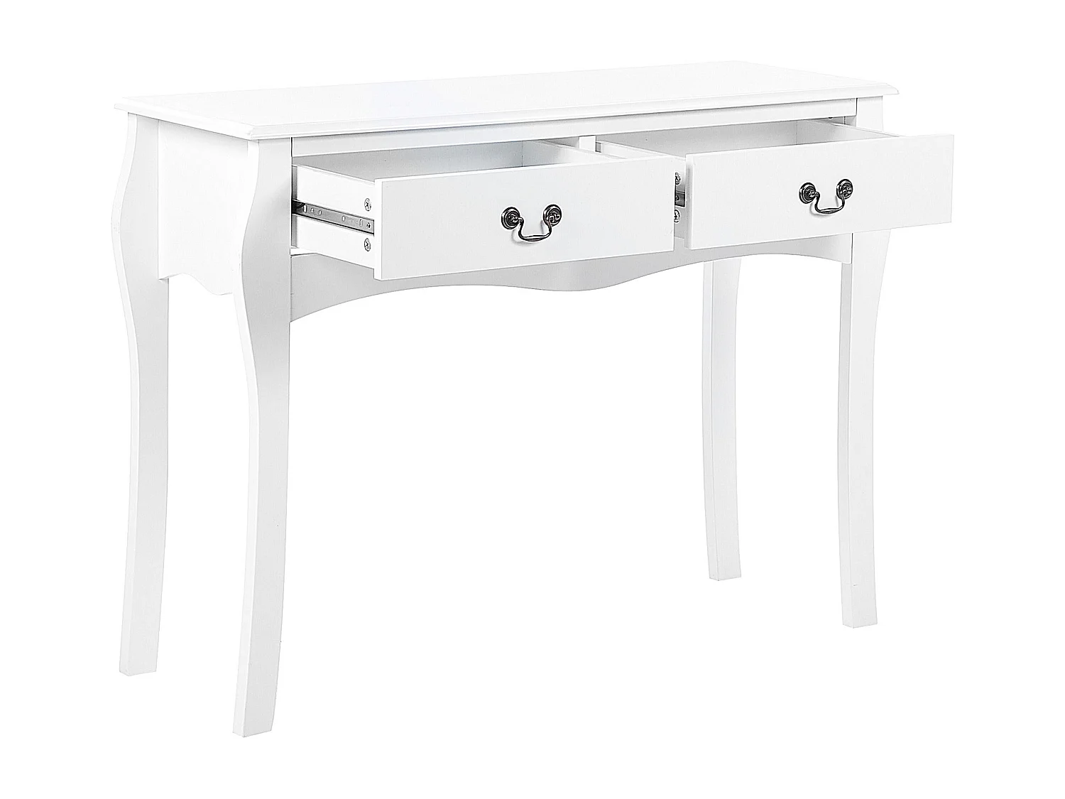 Konsolentisch weiß 100x75x35 cm 2 Schubladen edel rustikal Landhausstil Klawock