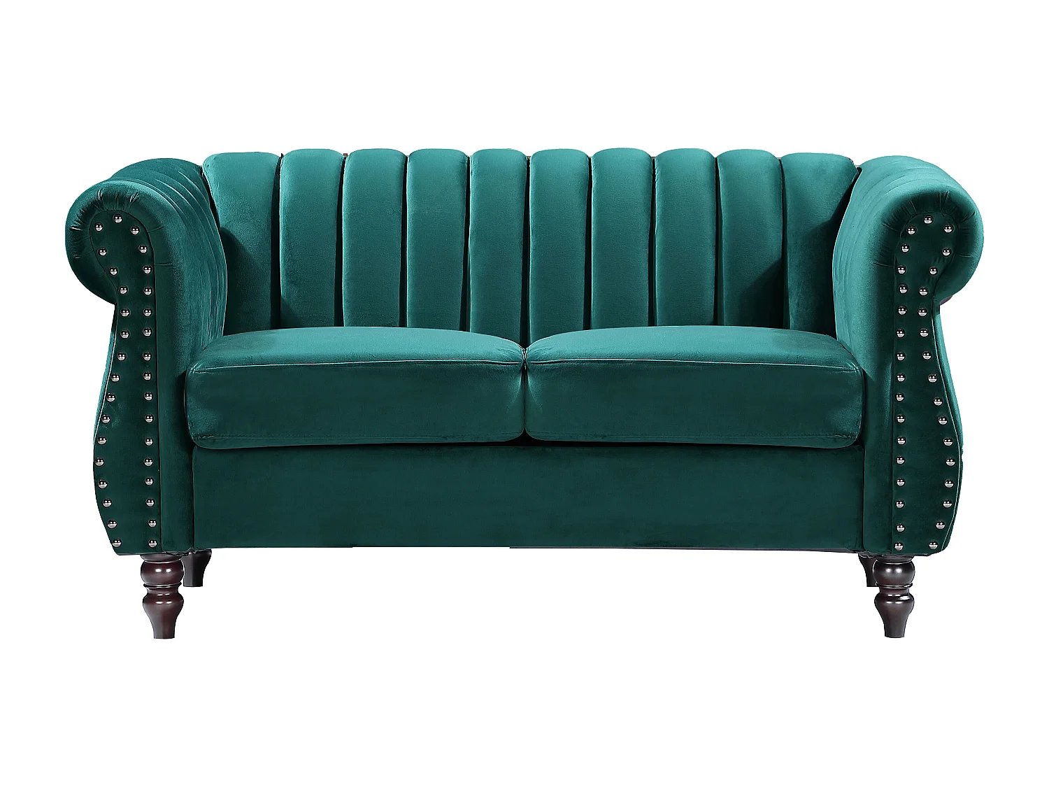 Chesterfield-Sofa - 2-Sitzer - Samt - Smaragdgrün - TRUMBO