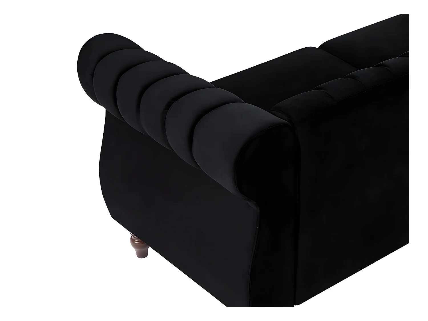 Chesterfield 3-personers sofa i sort fløjl TRUMBO