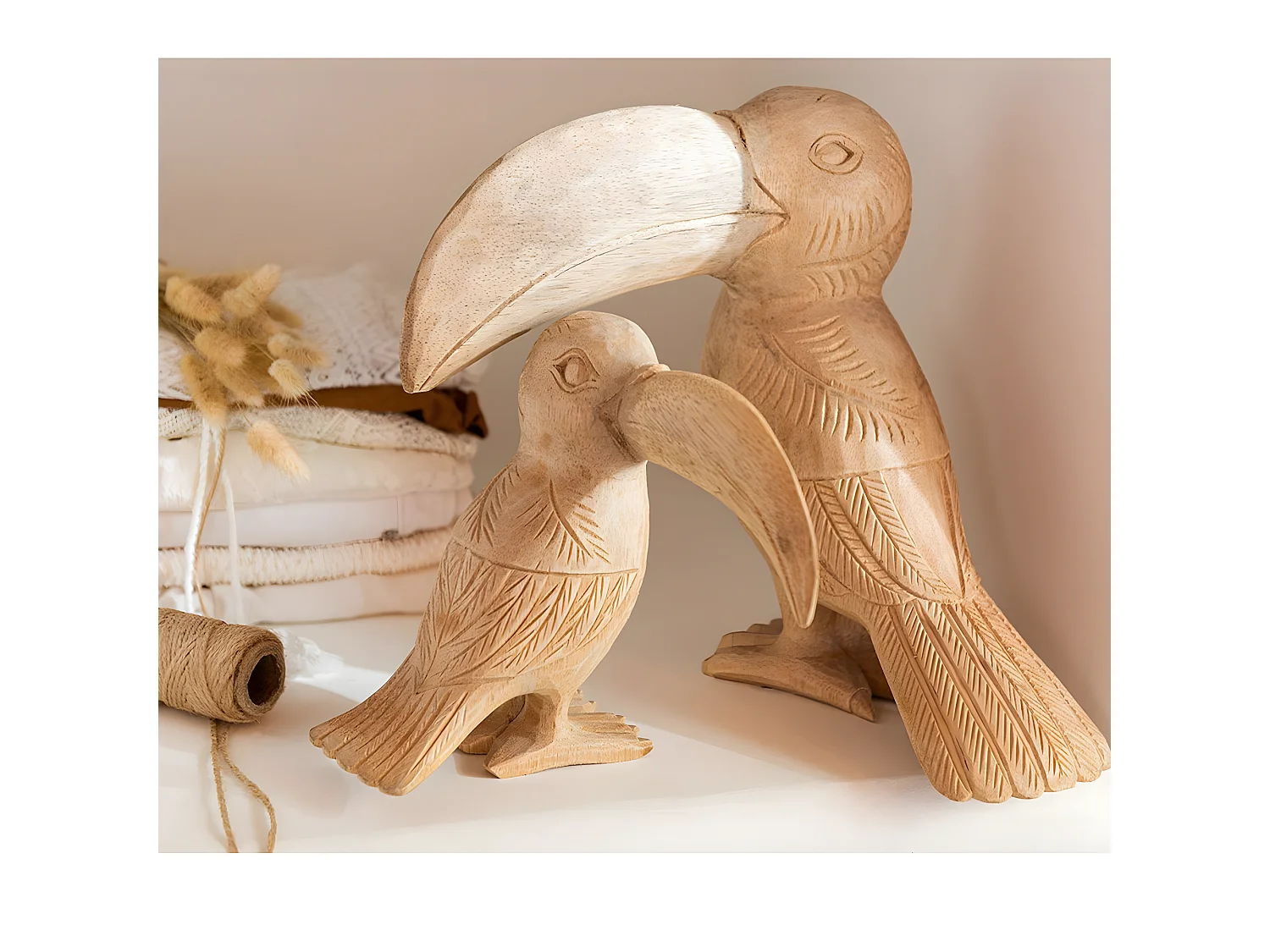 Figurine Toucan en Bois Albasia