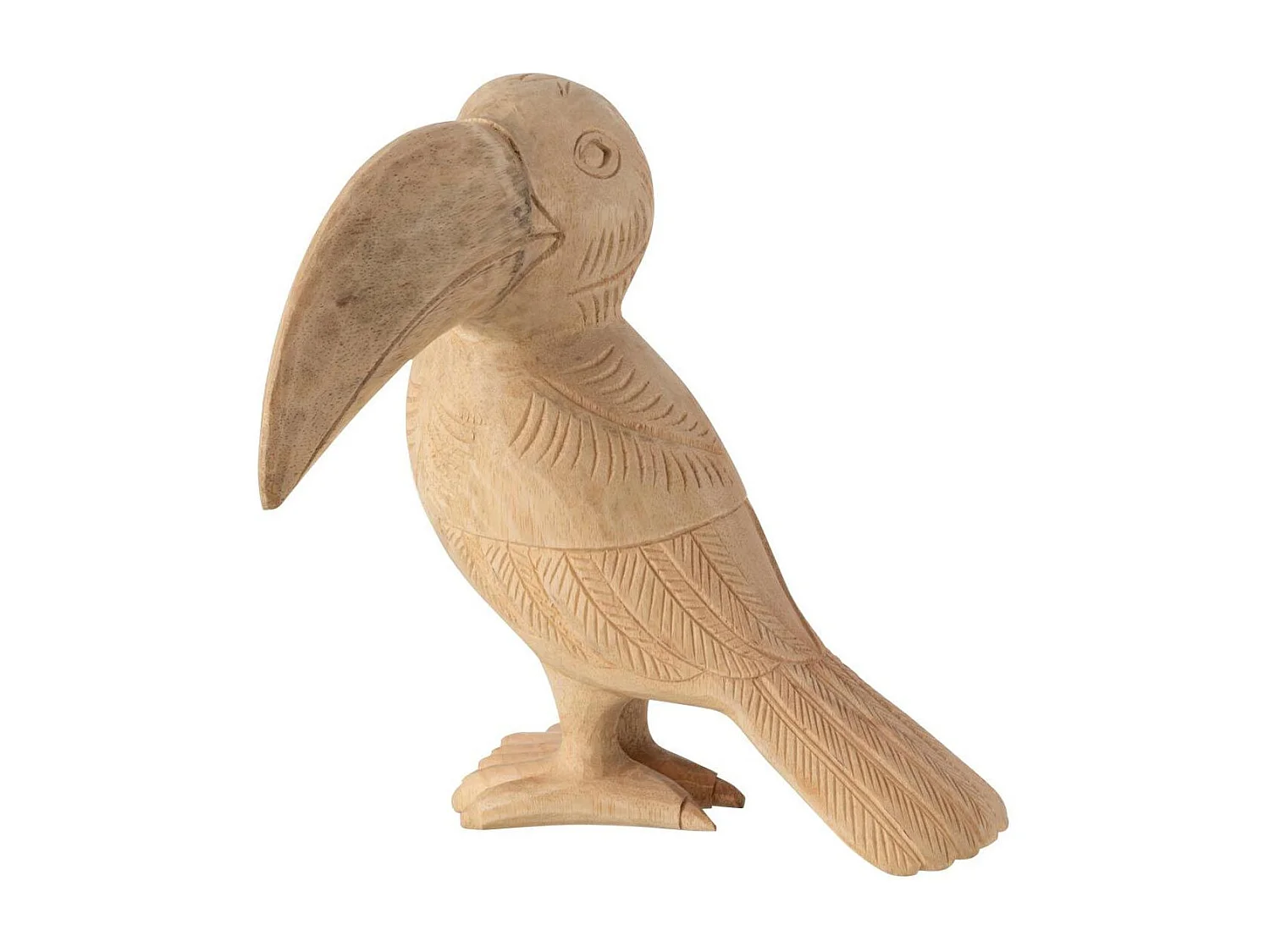 Statuette Déco en Bois "Toucan" 25cm Naturel