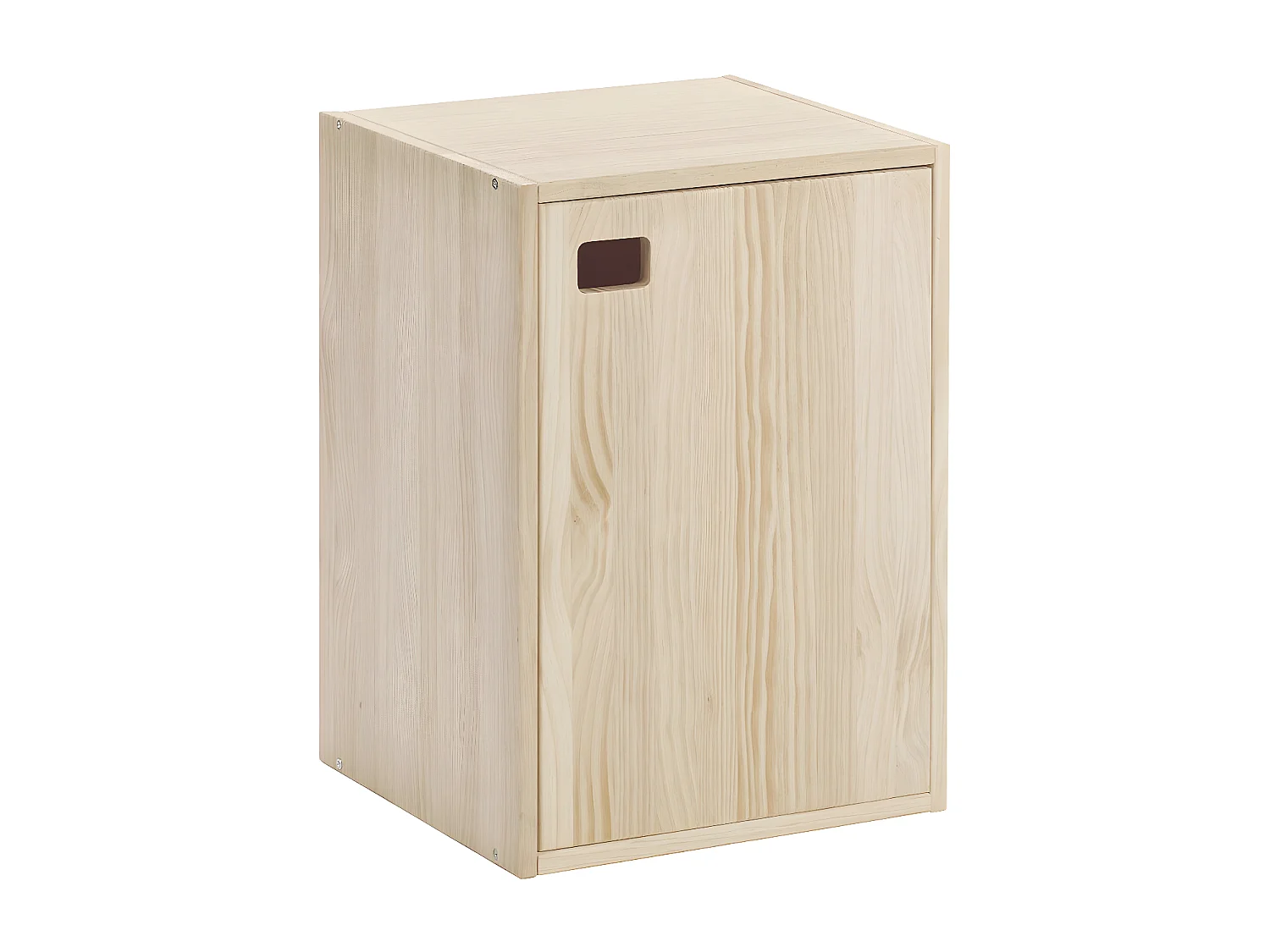 Mobile 1 porta pino massiccio con 1 ripiano regolabile- L37,3 H53,5cm