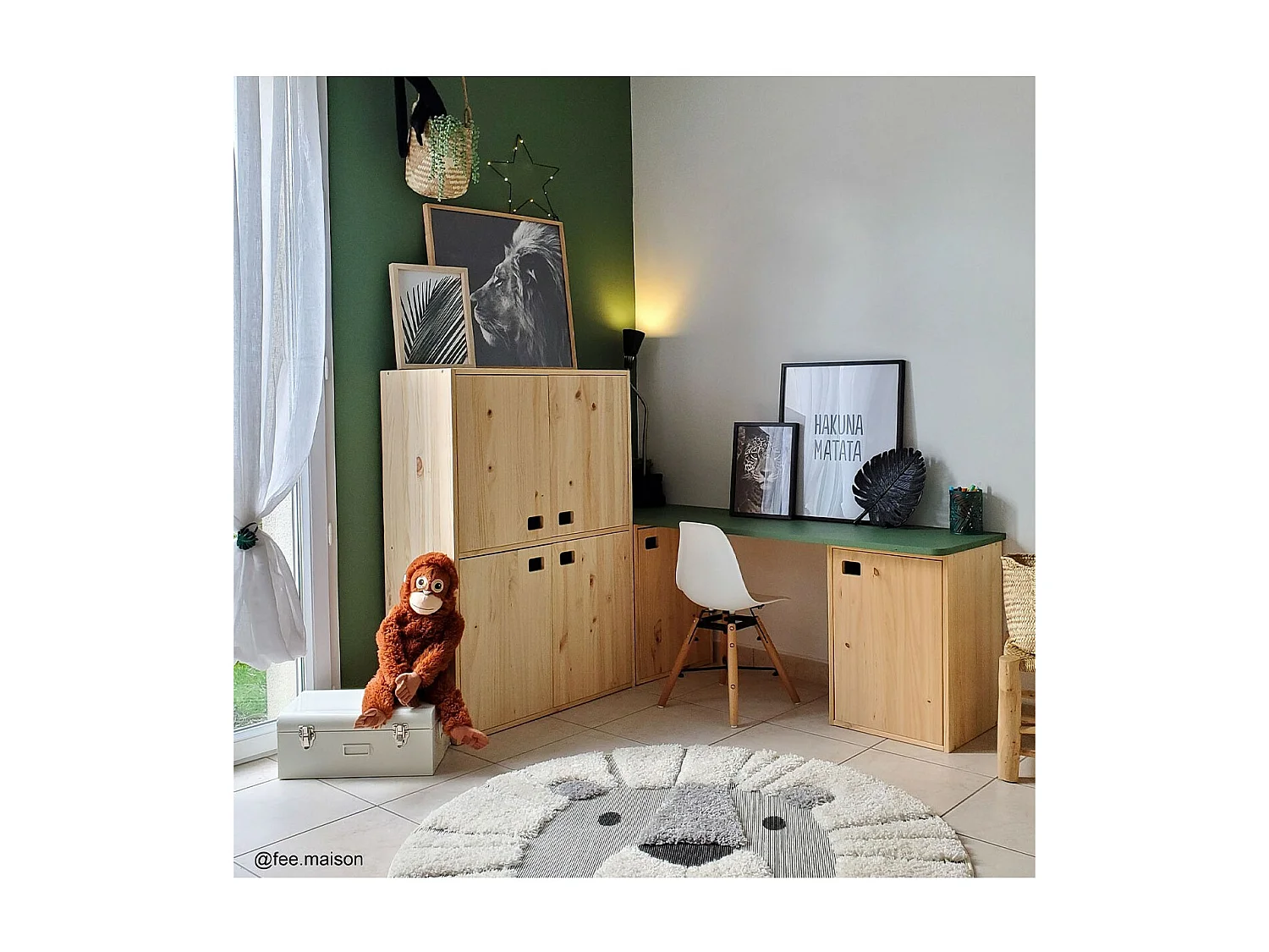 Mobile 1 porta pino massiccio con 1 ripiano regolabile- L37,3 H53,5cm