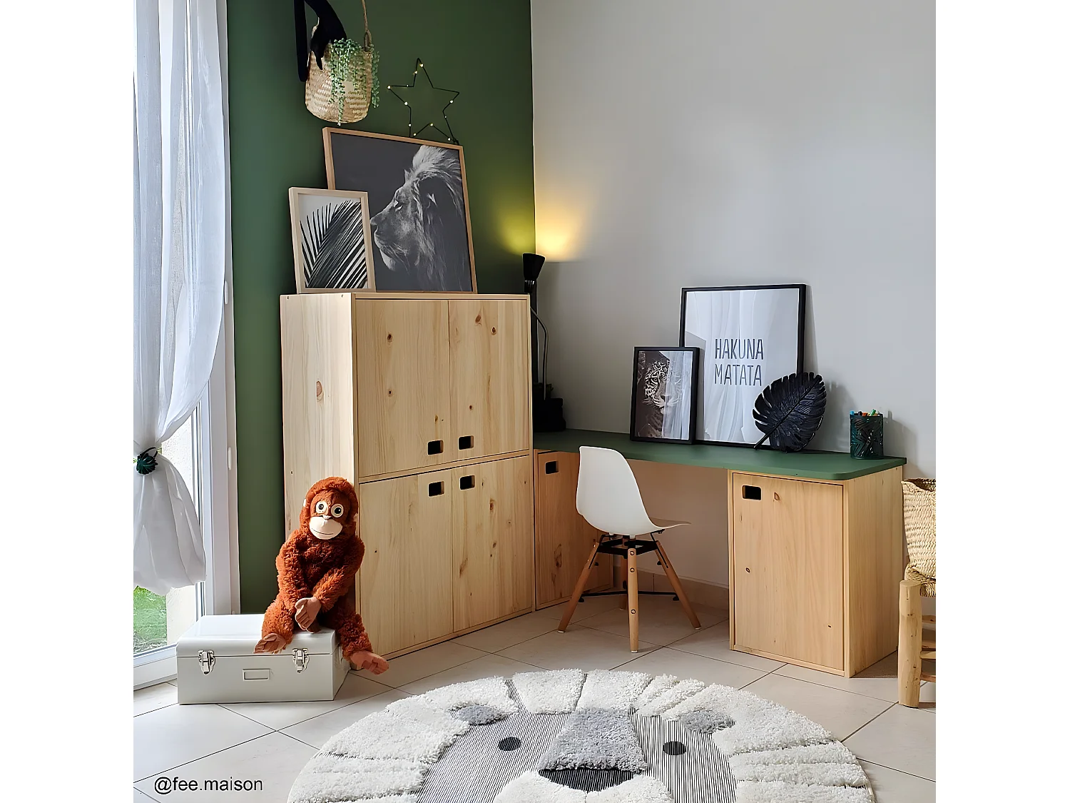 Mobile 1 porta pino massiccio con 1 ripiano regolabile- L37,3 H53,5cm