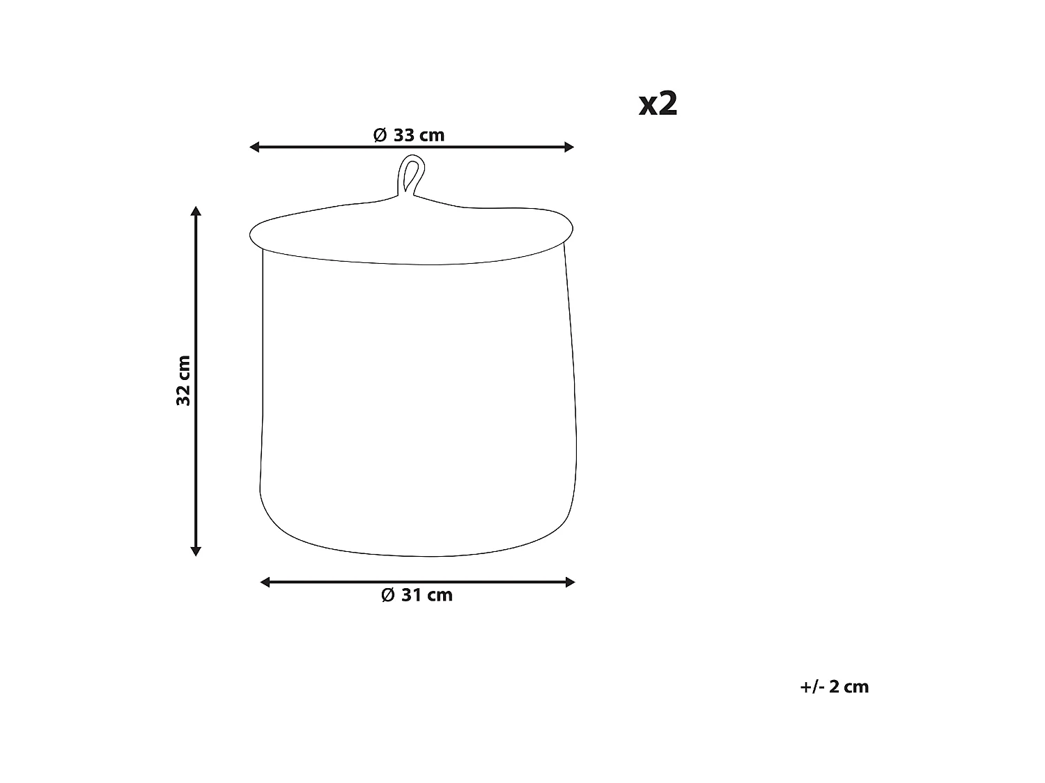Set di 2 cestini SILOPI Cotone Bianco sporco