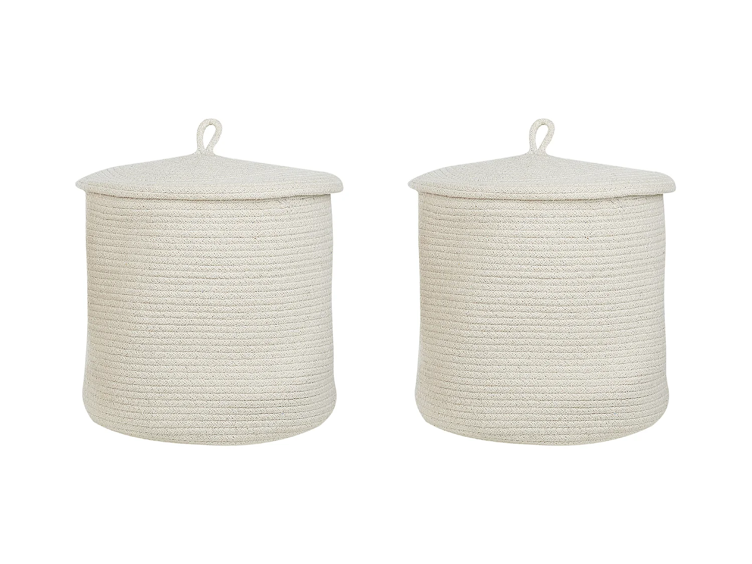 Conjunto de 2 cestos SILOPI Algodão Branco creme