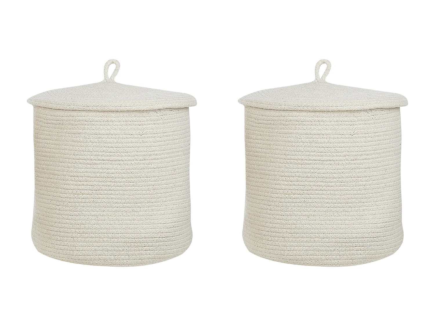 Conjunto de 2 cestos SILOPI Algodão Branco creme