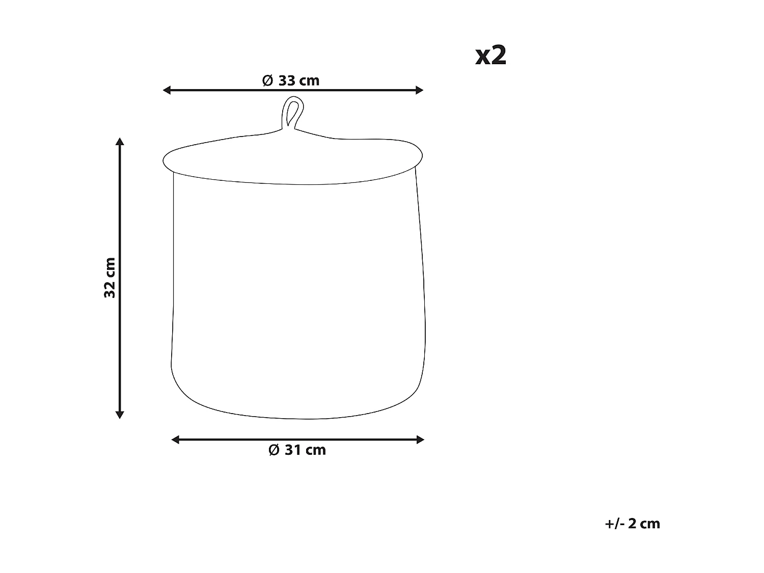 Set di 2 cestini SILOPI Cotone Bianco sporco