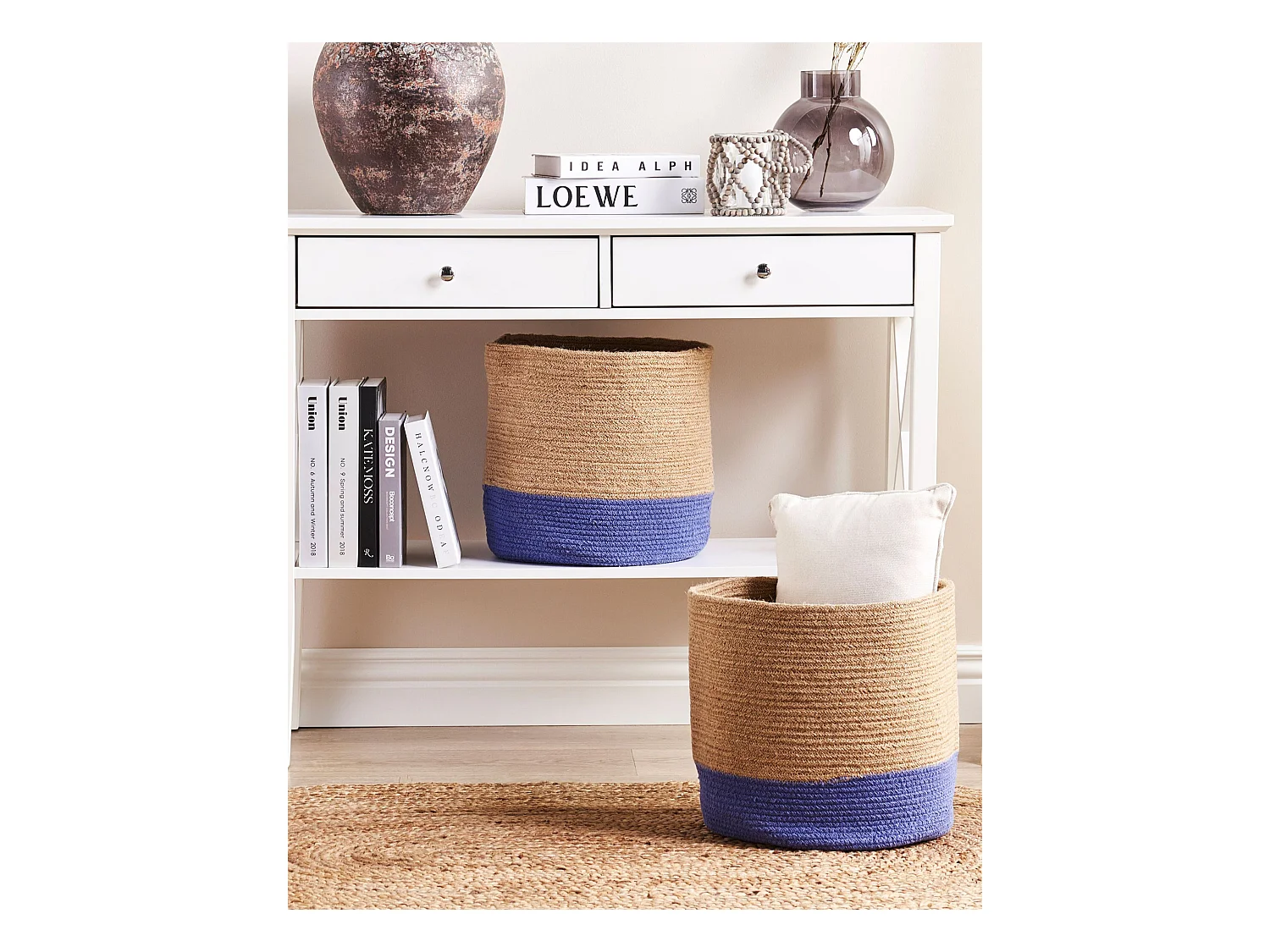 Lot de 2 paniers BULANIK Jute Violet