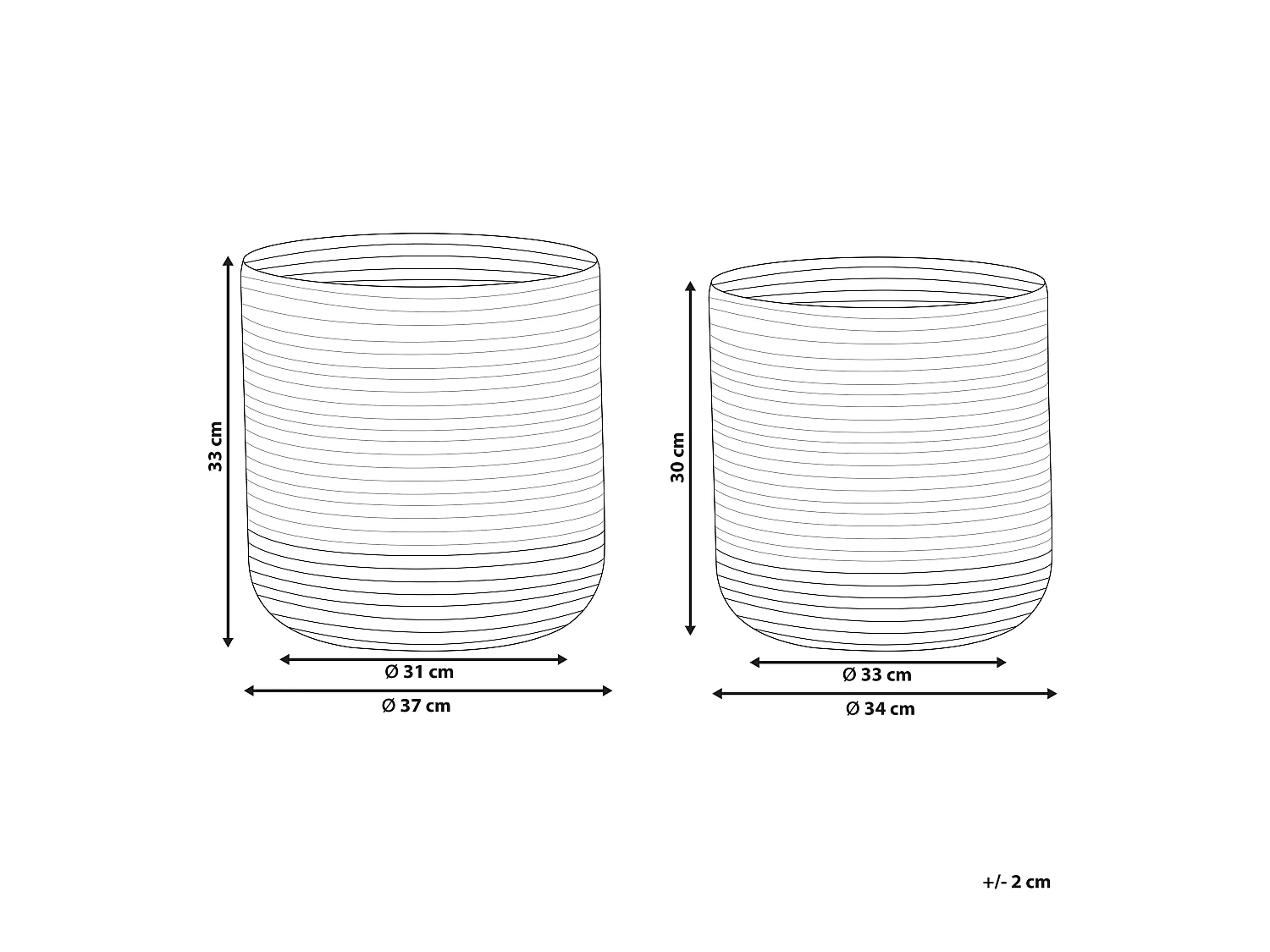 Lot de 2 paniers BULANIK Jute Violet